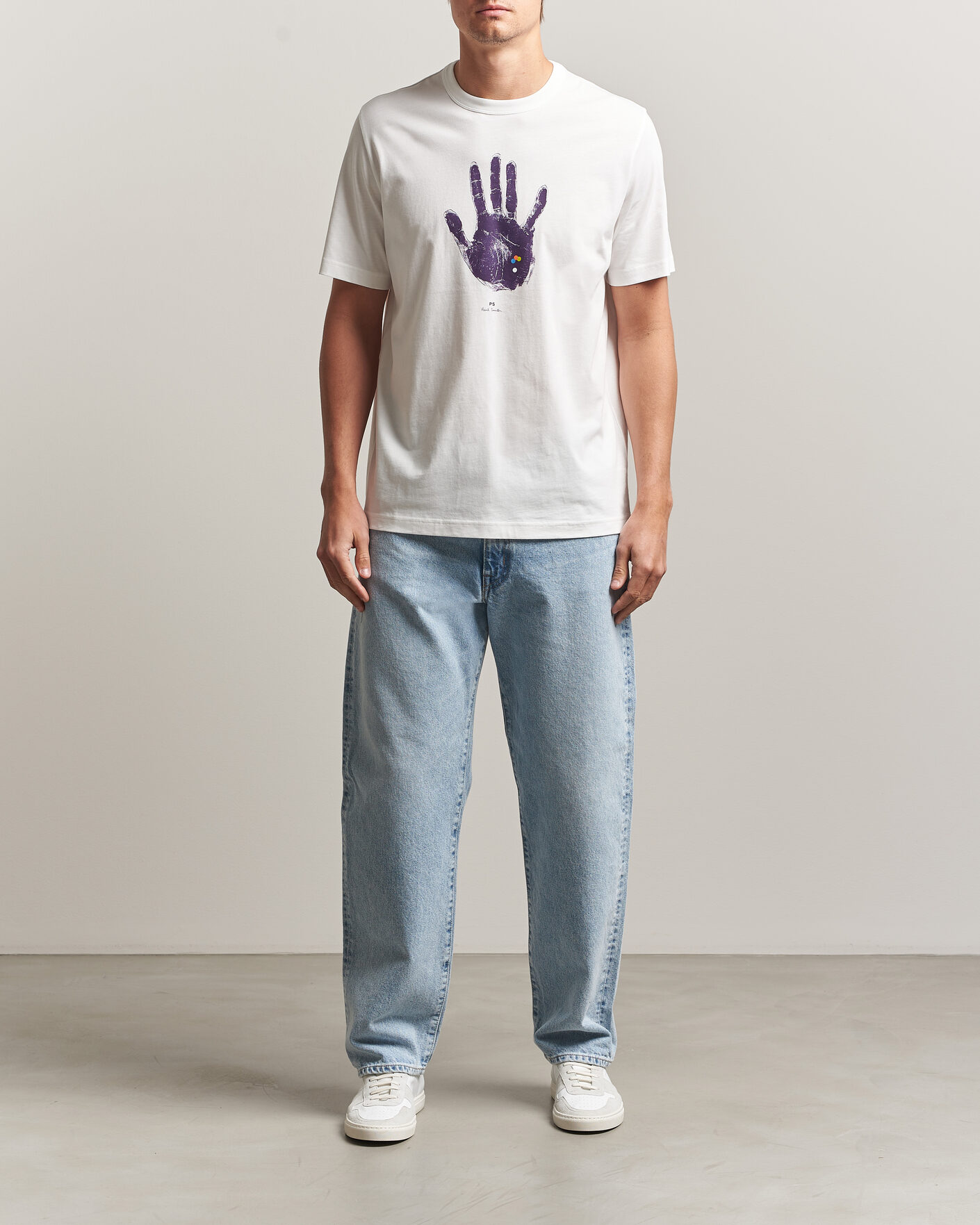 Men | T-Shirts | PS Paul Smith | Hand Crew Neck T-Shirt White