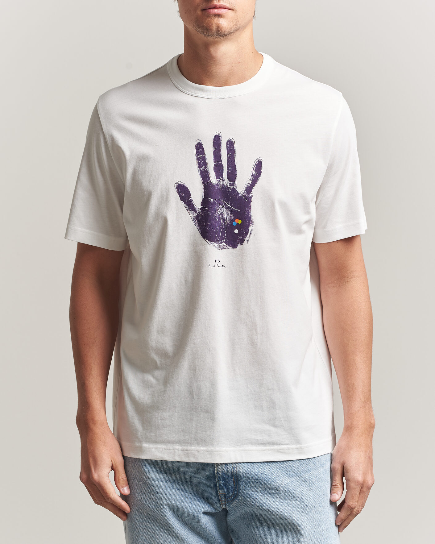 PS Paul Smith Hand Crew Neck T-Shirt White at CareOfCarl.com