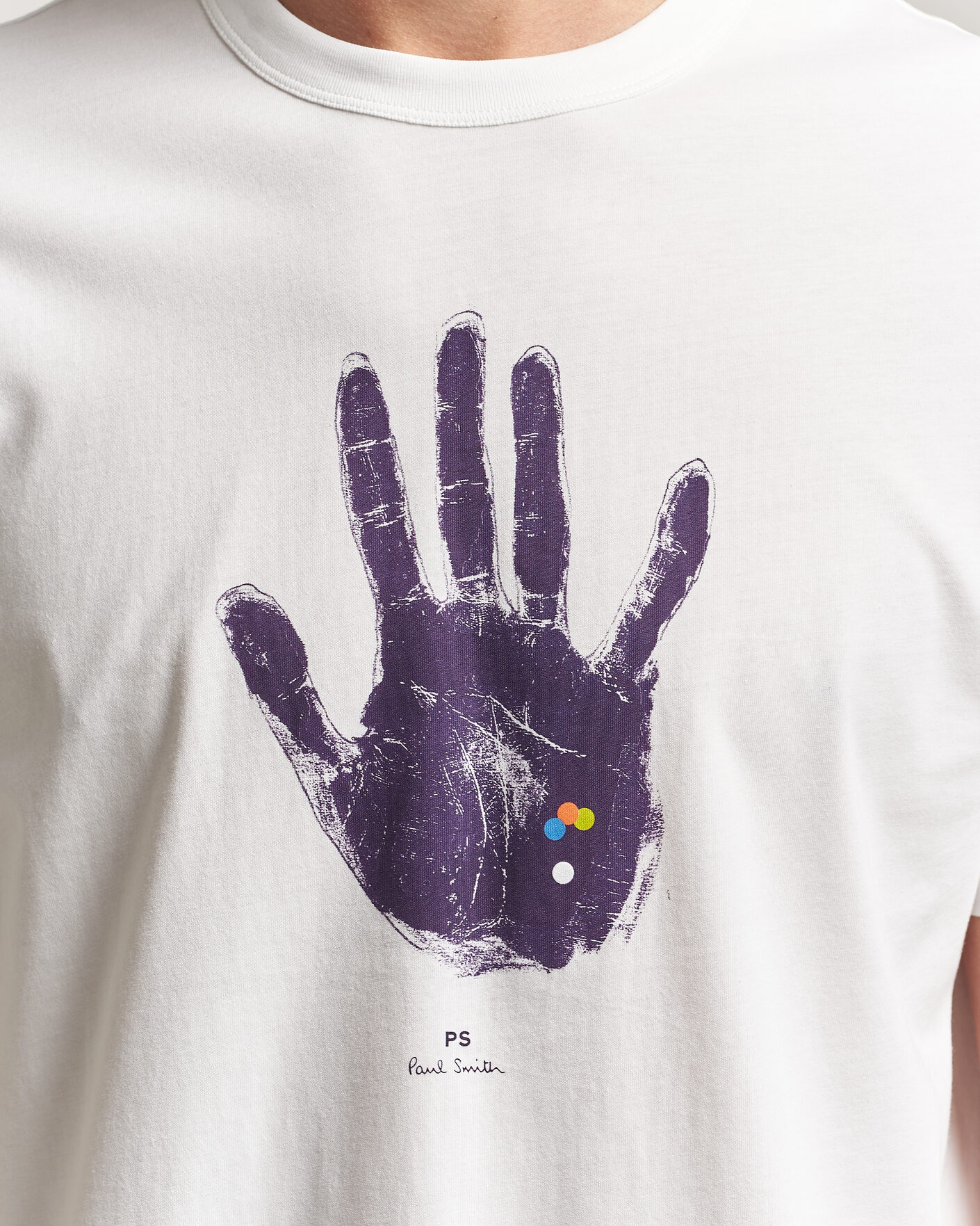 PS Paul Smith Hand Crew Neck T-Shirt White at CareOfCarl.com