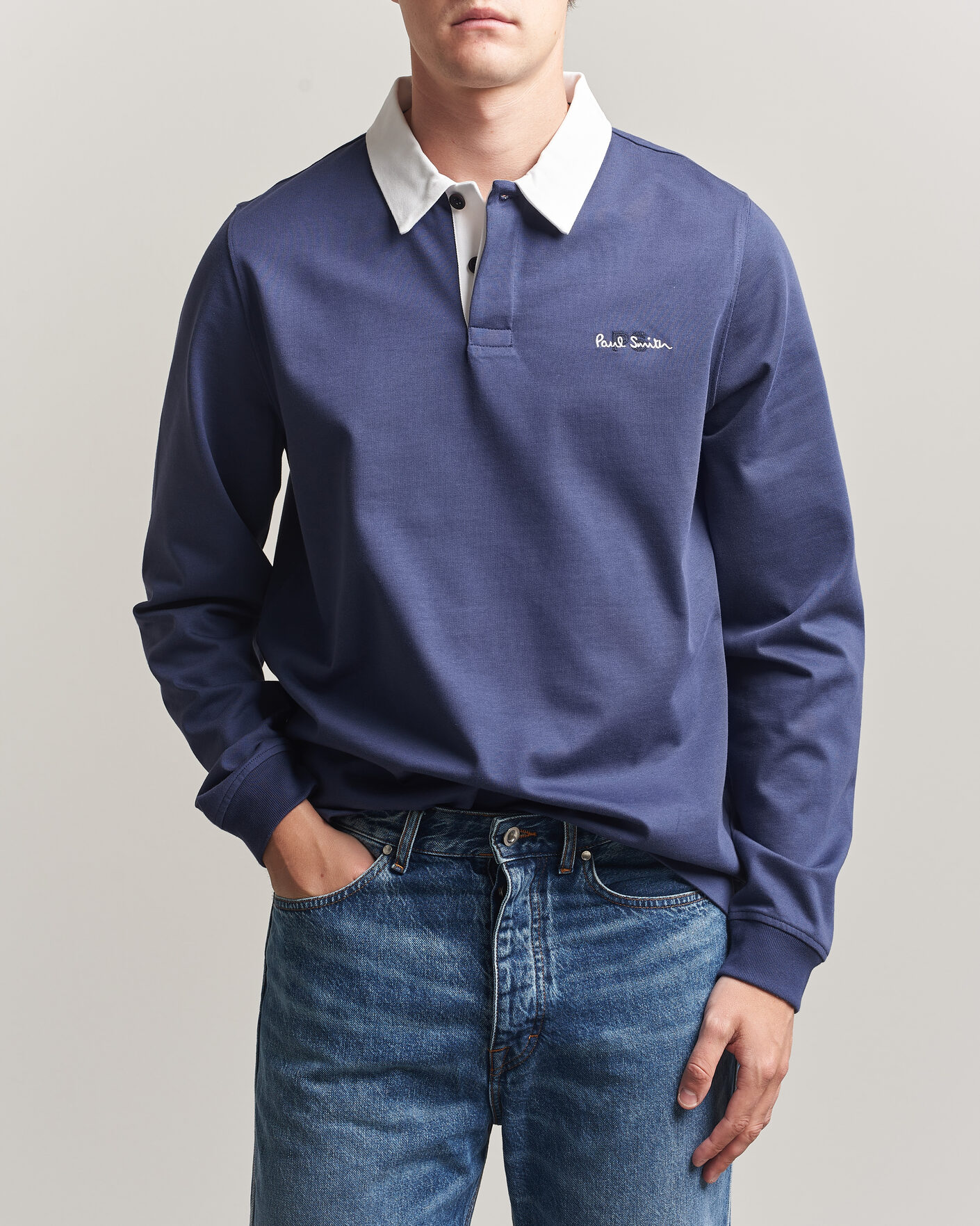 Men | Sweaters & Knitwear | PS Paul Smith | Organic Cotton Rugger Blue