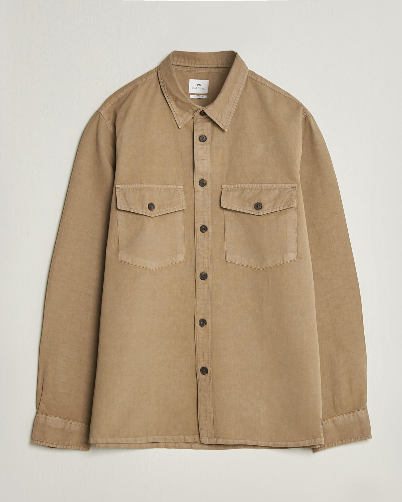 Men | Shirts | PS Paul Smith | Casual Fit Cotton Overshirt Beige