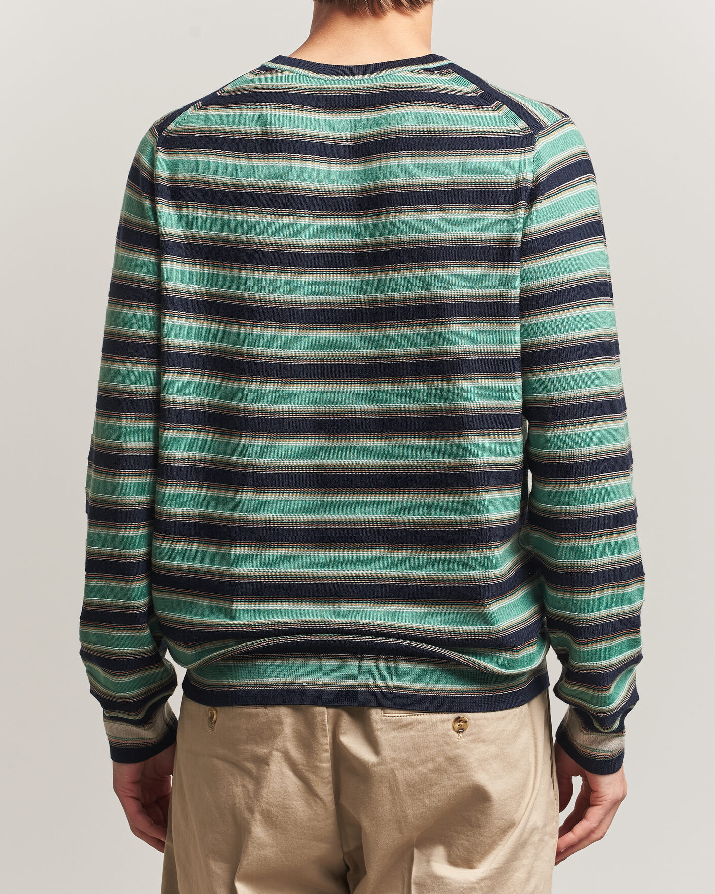 Men | Sweaters & Knitwear | PS Paul Smith | Merino Wool Knitted Striped Sweater Green