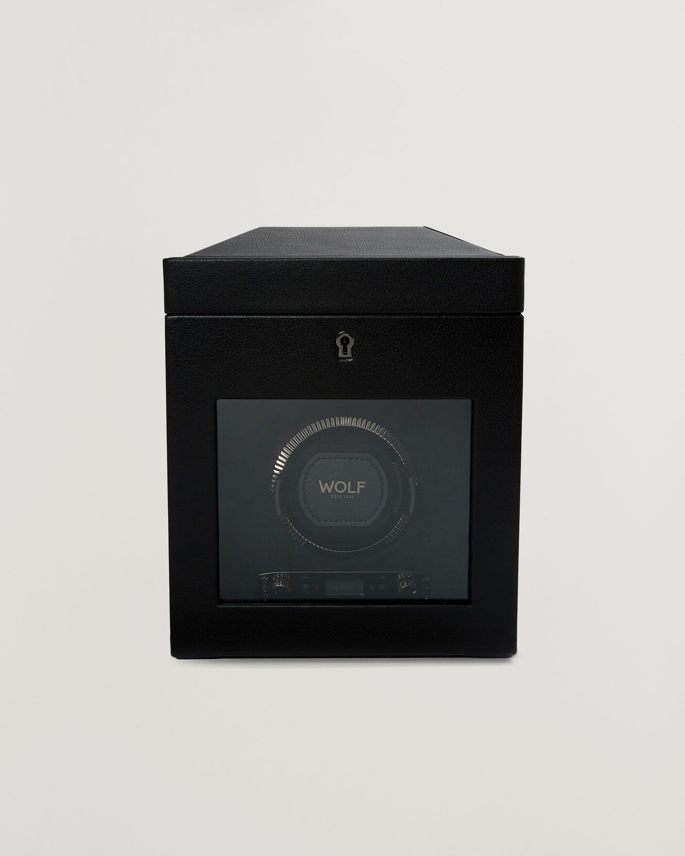Men | WOLF British Racing Single Watch Winder With Storage Black | WOLF | British Racing Single Watch Winder With Storage Black