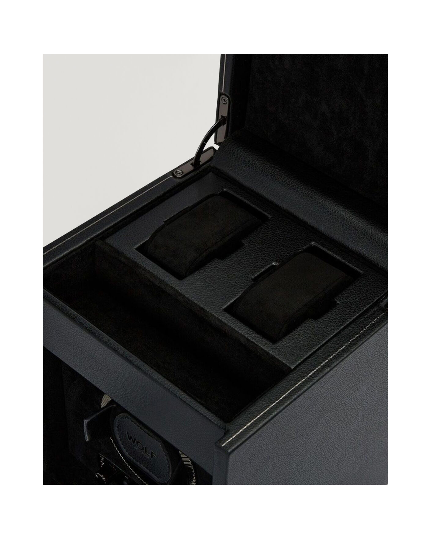 Men | Watch & Jewellery Boxes | WOLF | British Racing Single Watch Winder With Storage Black