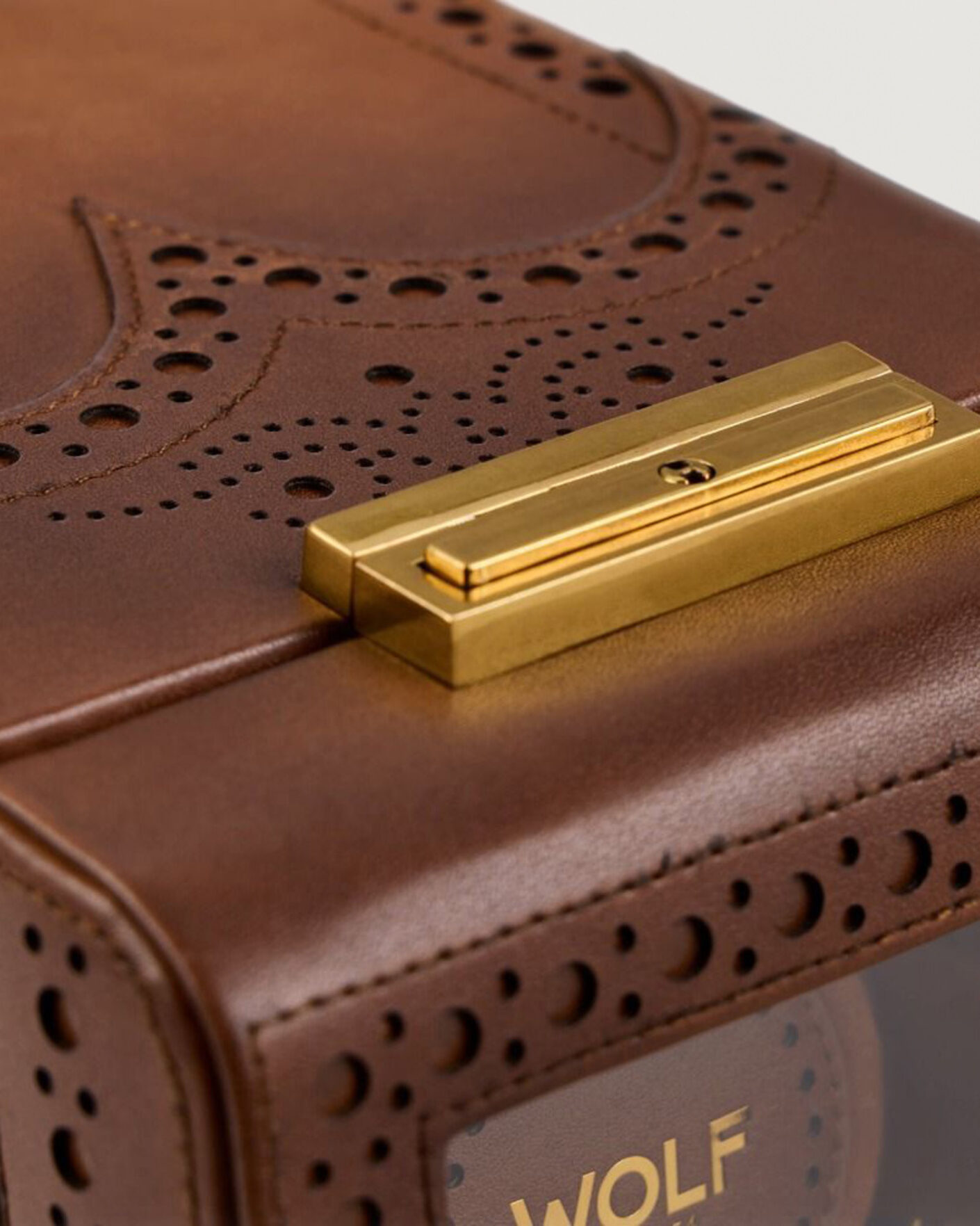 Men | Watch & Jewellery Boxes | WOLF | Brouge Single Watch Winder Burnished Brown