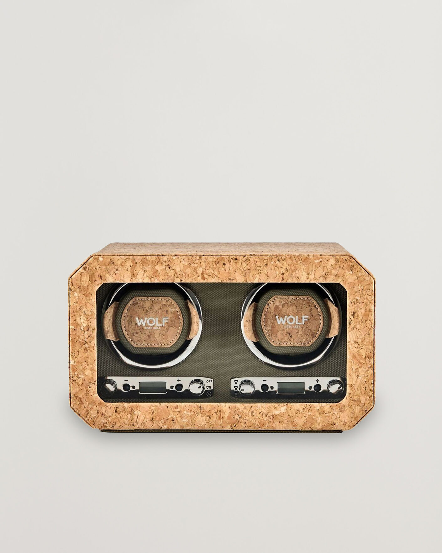 Men | Watch & Jewellery Boxes | WOLF | Cortica Double Watch Winder Cork