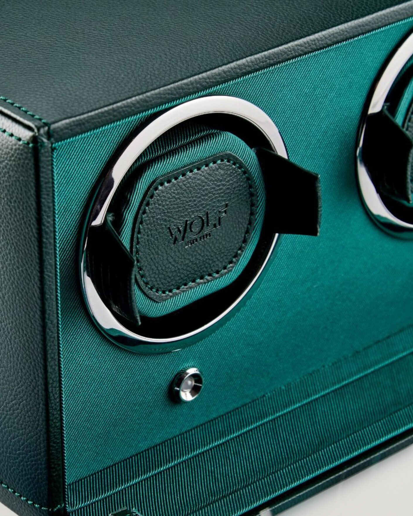 Men | Watch & Jewellery Boxes | WOLF | Cub Double Watch Winder With Cover Green