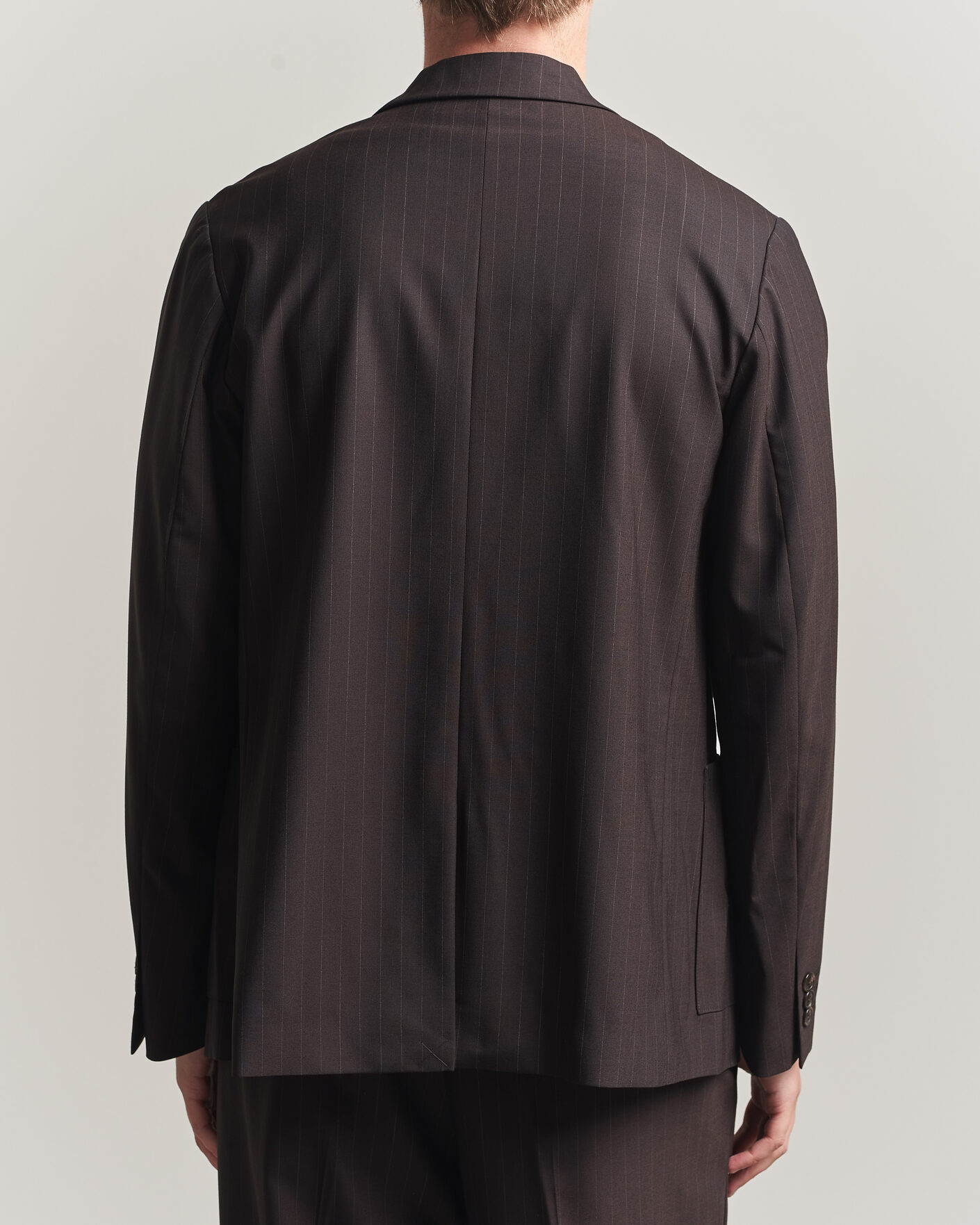 Men | Blazers | NN07 | Jordin Pinstriped Double Breasted Blazer Dark Brown