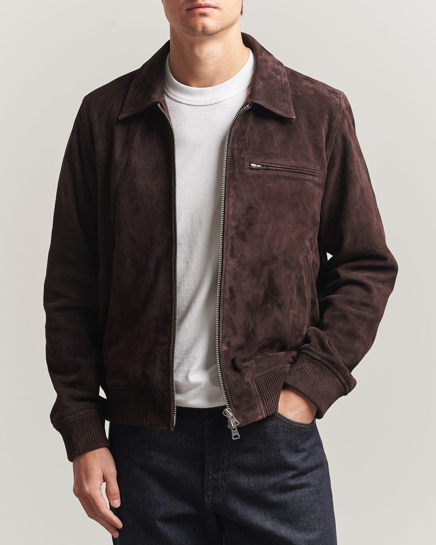 Men | Coats & Jackets | NN07 | Owen Suede Jacket Dusky Port