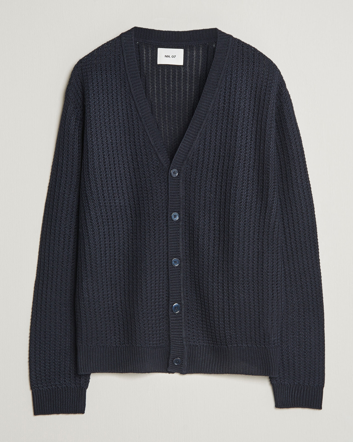 Men | Sweaters & Knitwear | NN07 | Tim Linen Knitted Cardigan Navy Blue
