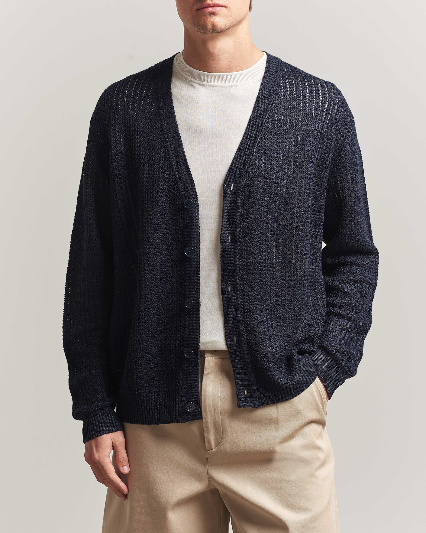 John Smedley Petworth Extra Fine Merino Cardigan Midnight at