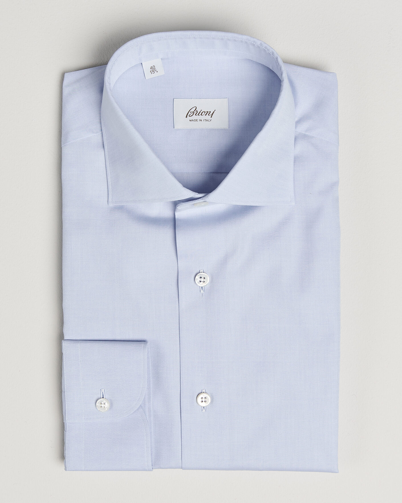 Men | Shirts | Brioni | Poplin Cotton Dress Shirt Light Blue