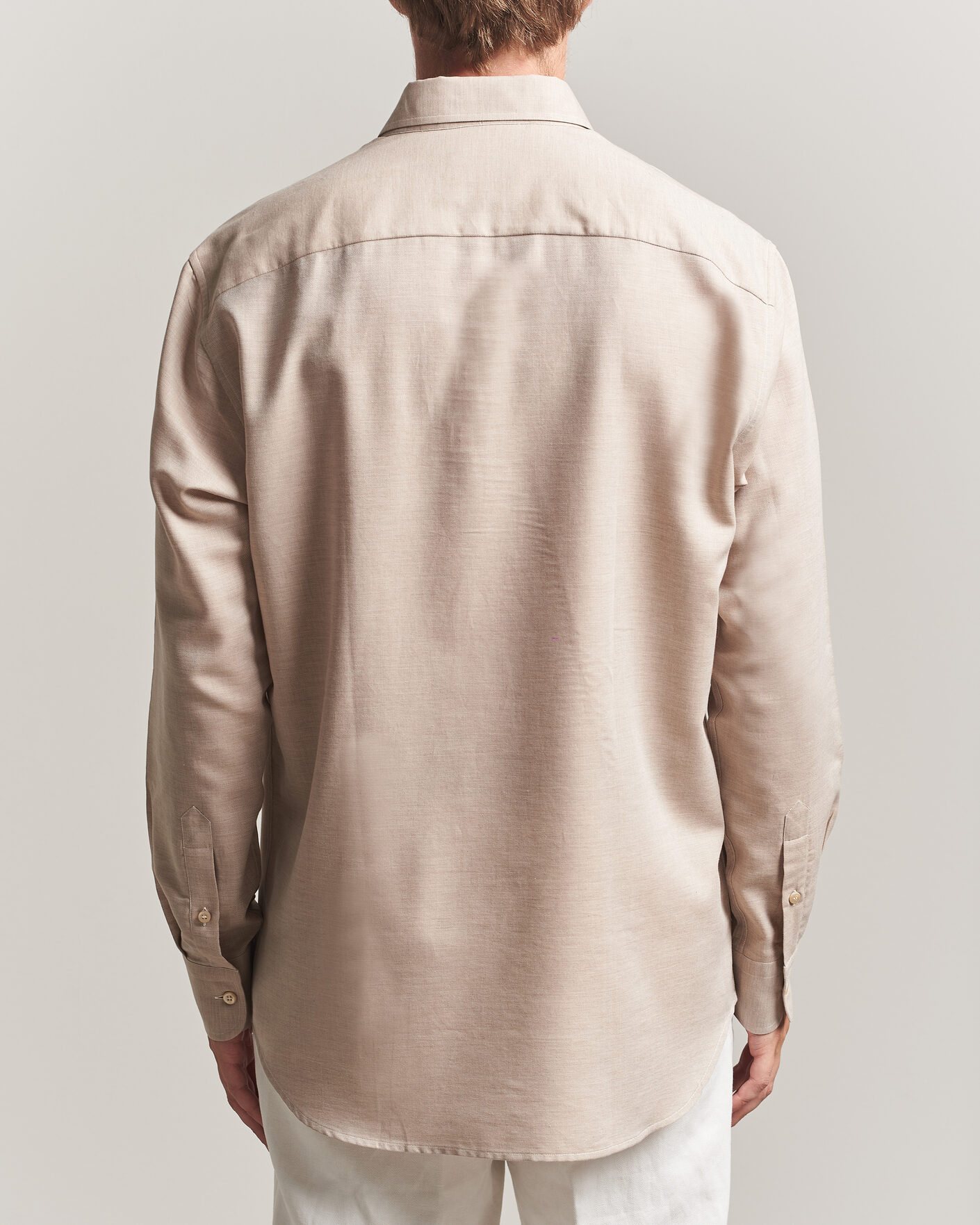 Men | Shirts | Brioni | Cotton/Cashmere Flannel Shirt Beige