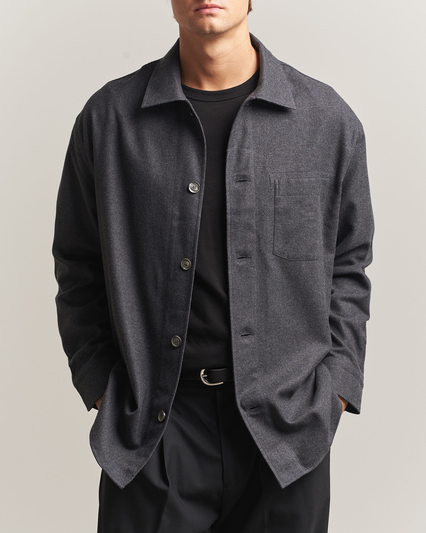 Men | Shirts | Brioni | Cotton/Cashmere Overshirt Grey Melange