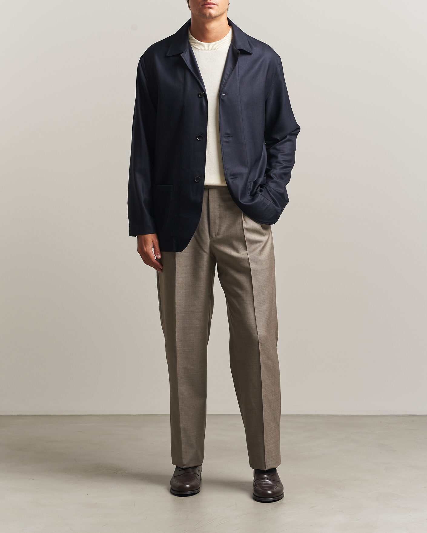 Men | Coats & Jackets | Brioni | Wool/Cashmere Shirt Jacket Navy