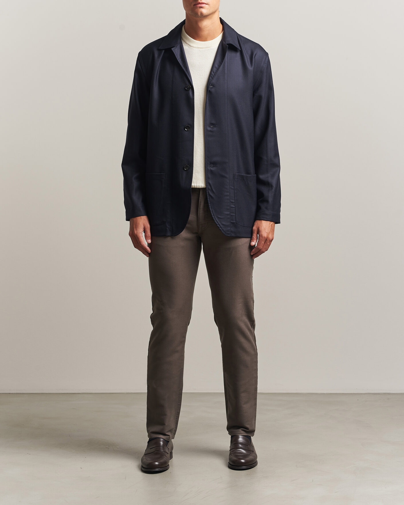 Men | Trousers | Brioni | 5-Pocket Moleskine Pants Grey