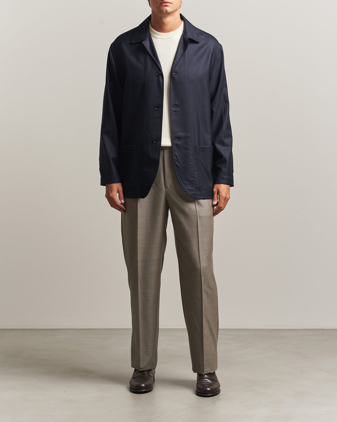 Men | Trousers | Brioni | Capri Wool Trousers Beige
