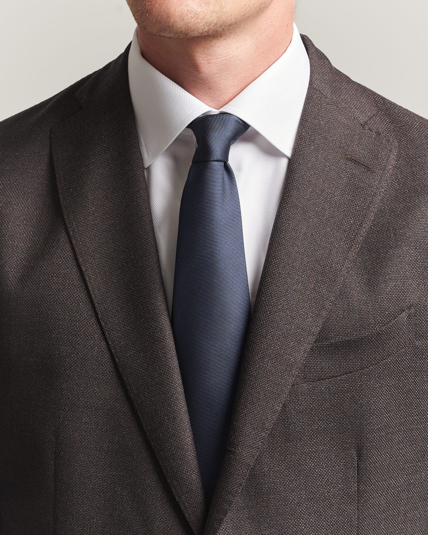 Men | Ties | Brioni | Embroidered Logo Silk Tie Navy