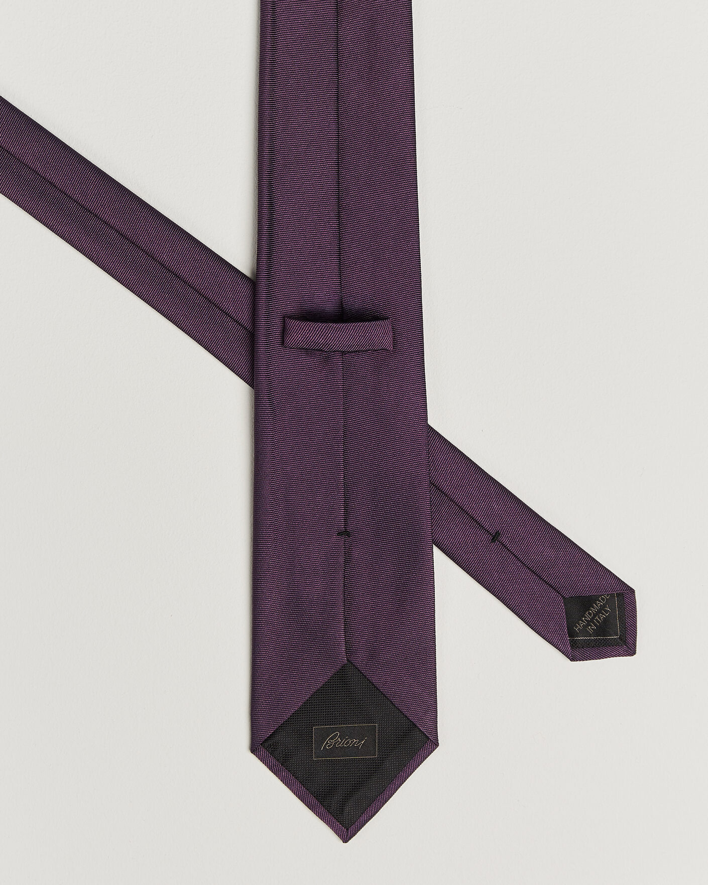 Men | Ties | Brioni | Embroidered Logo Silk Tie Burgundy