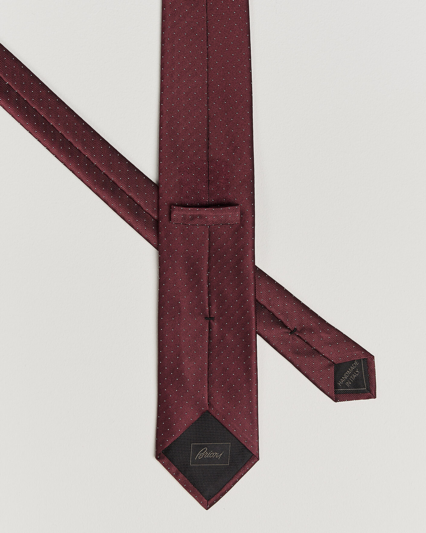 Men | Ties | Brioni | Jacquard Dot Silk Tie Burgundy