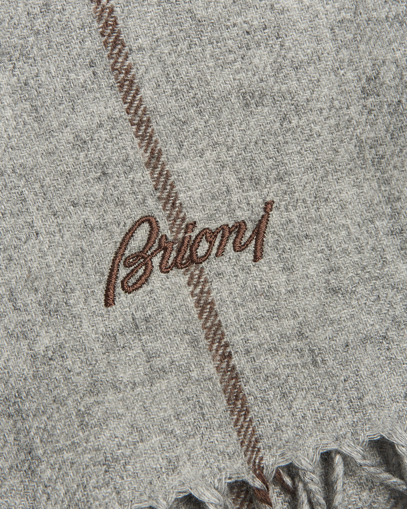 Men | Scarves | Brioni | Cashmere Scarf Grey Check