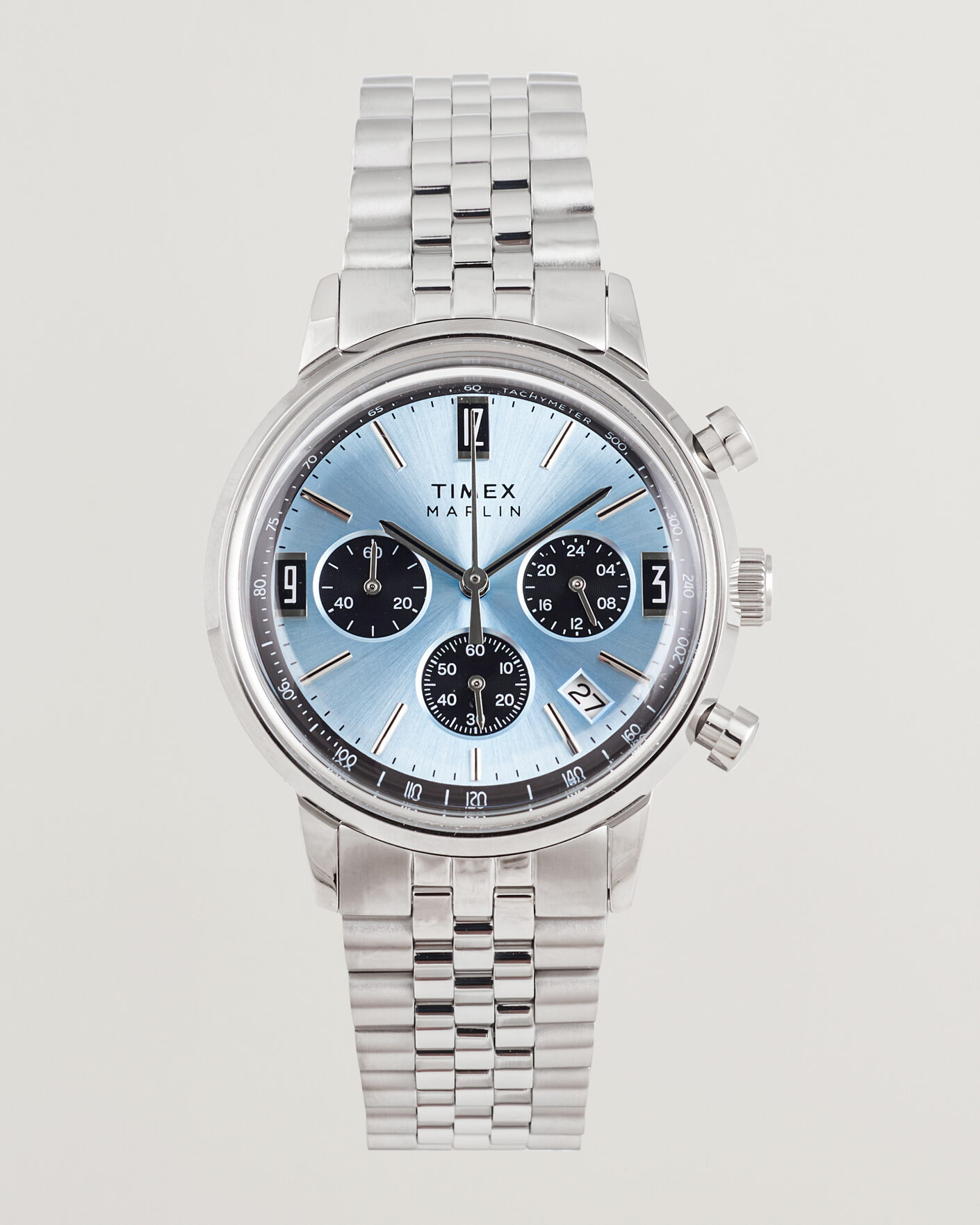 Men | Timex Marlin Quartz Chronograph Steel 40mm Ice Blue Dial | Timex | Marlin Quartz Chronograph Steel 40mm Ice Blue Dial