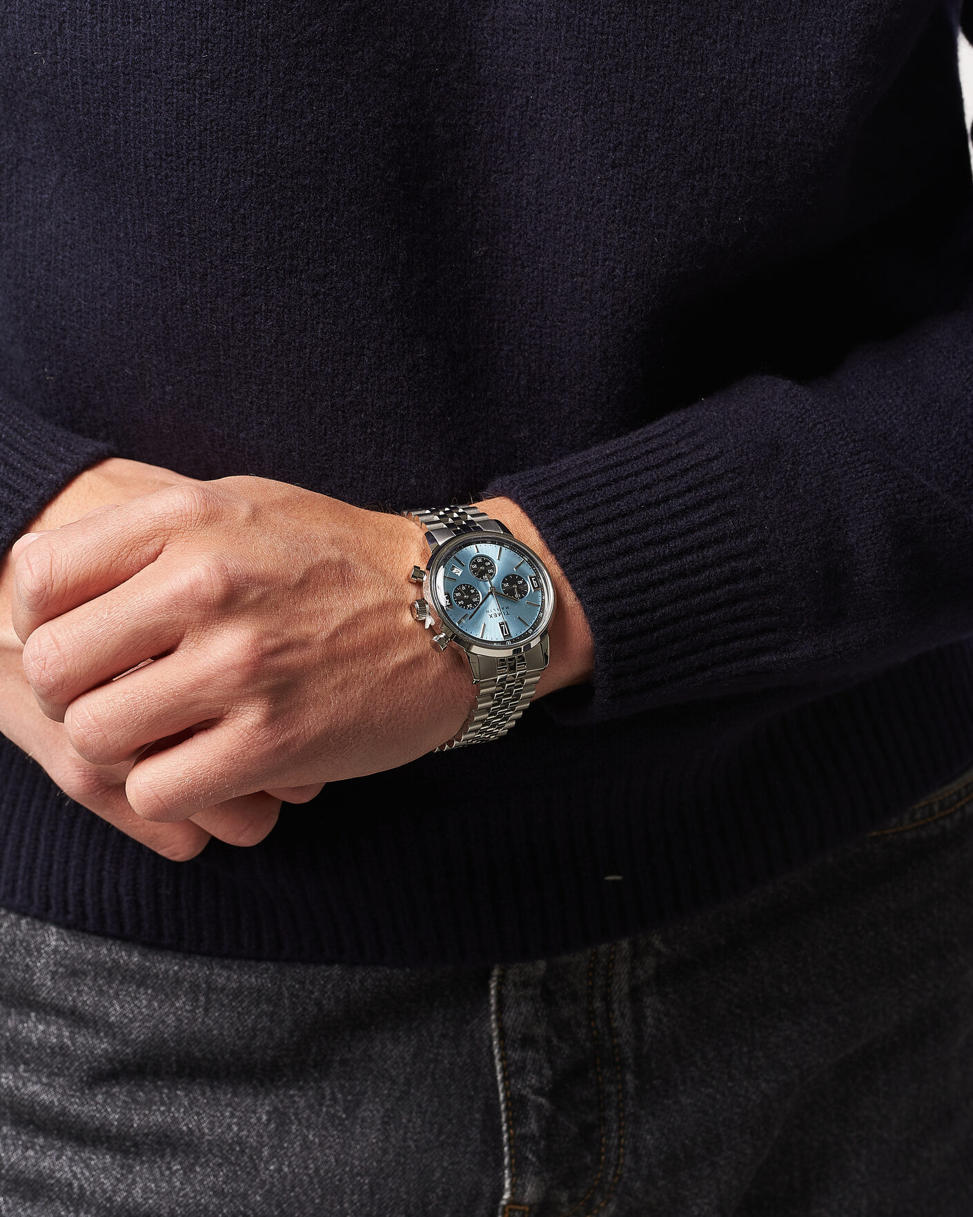 Men | Timex Marlin Quartz Chronograph Steel 40mm Ice Blue Dial | Timex | Marlin Quartz Chronograph Steel 40mm Ice Blue Dial