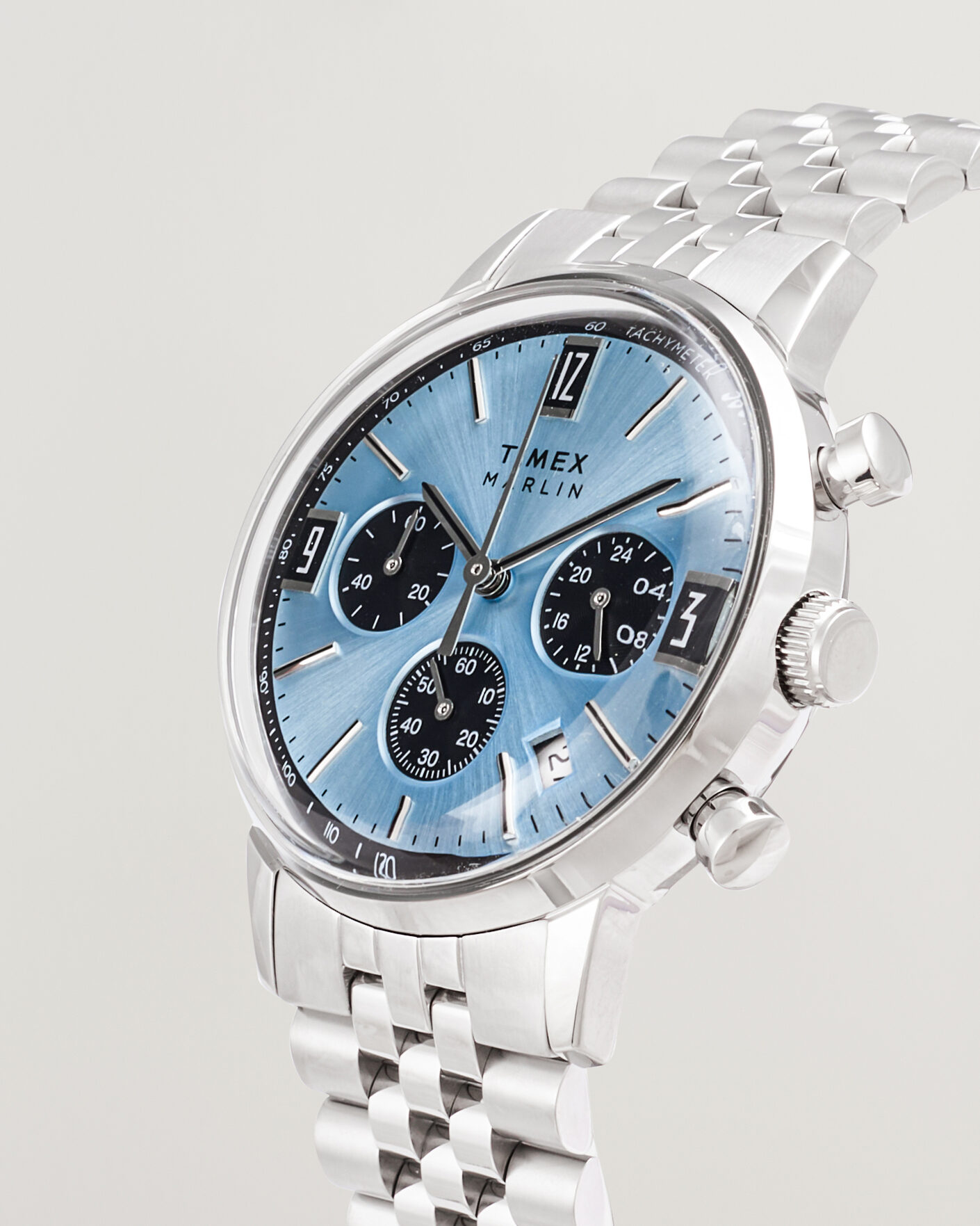 Men | Timex Marlin Quartz Chronograph Steel 40mm Ice Blue Dial | Timex | Marlin Quartz Chronograph Steel 40mm Ice Blue Dial