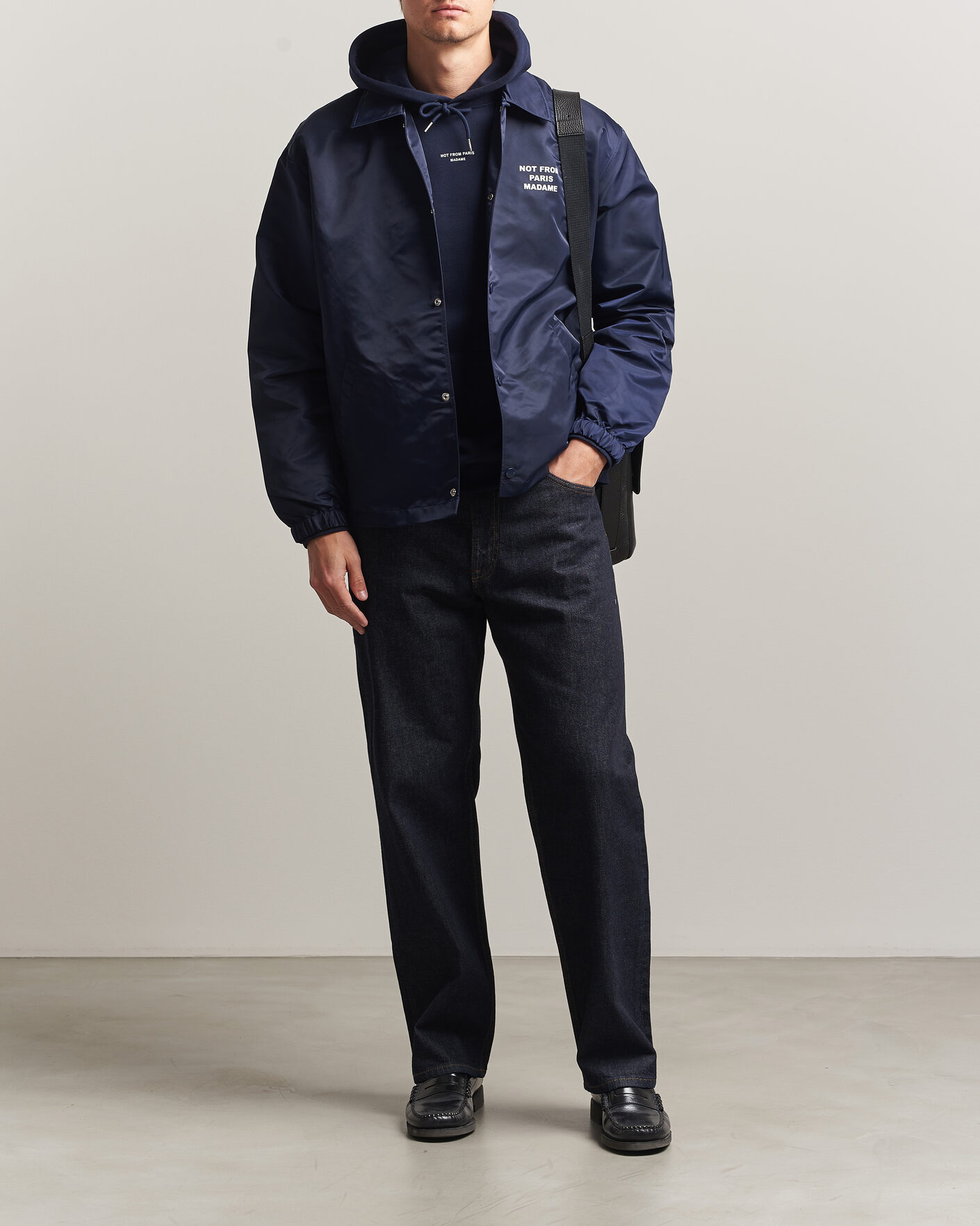 Men | Coats & Jackets | Drôle de Monsieur | La Veste Slogan Jacket Navy