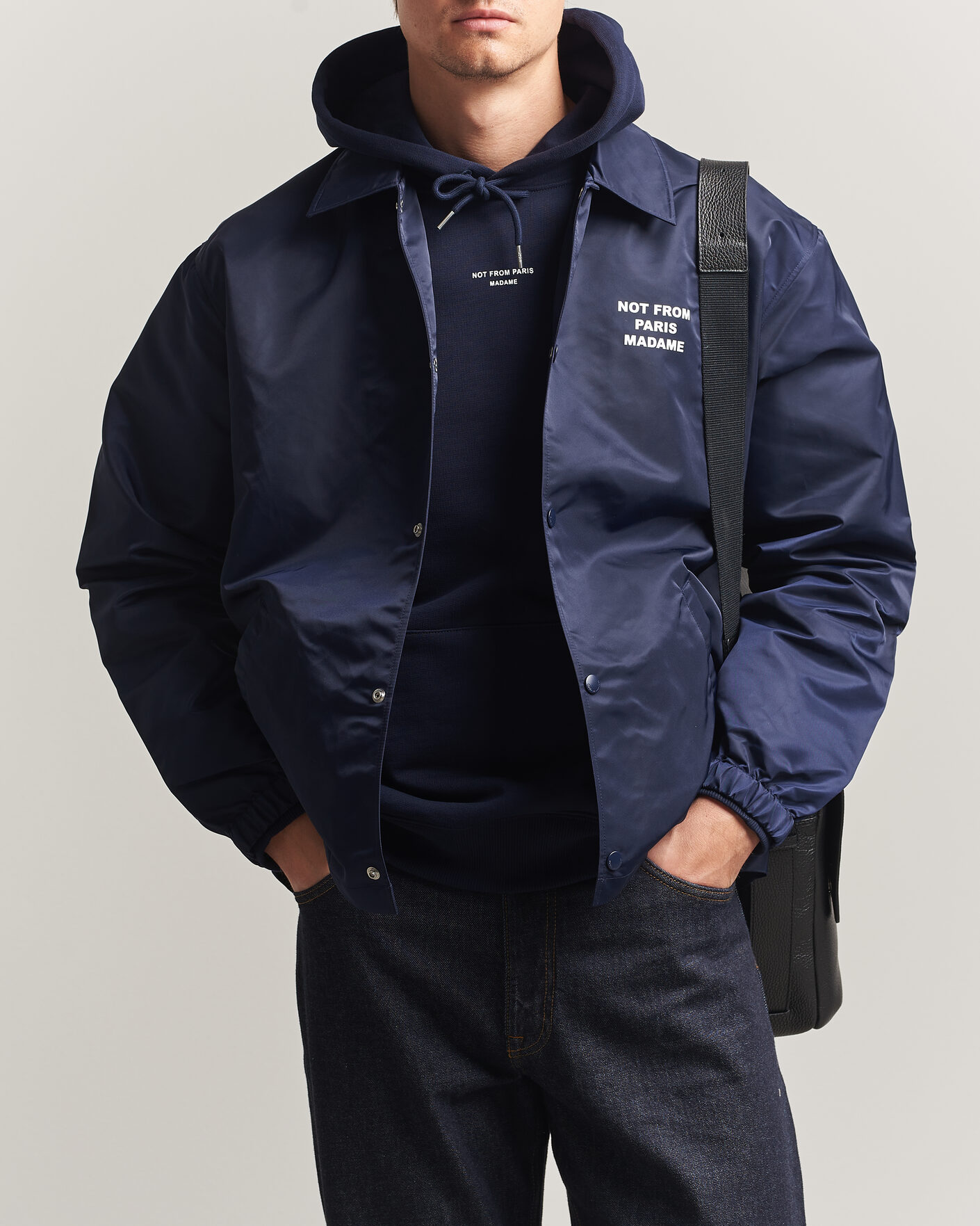 Men | Coats & Jackets | Drôle de Monsieur | La Veste Slogan Jacket Navy