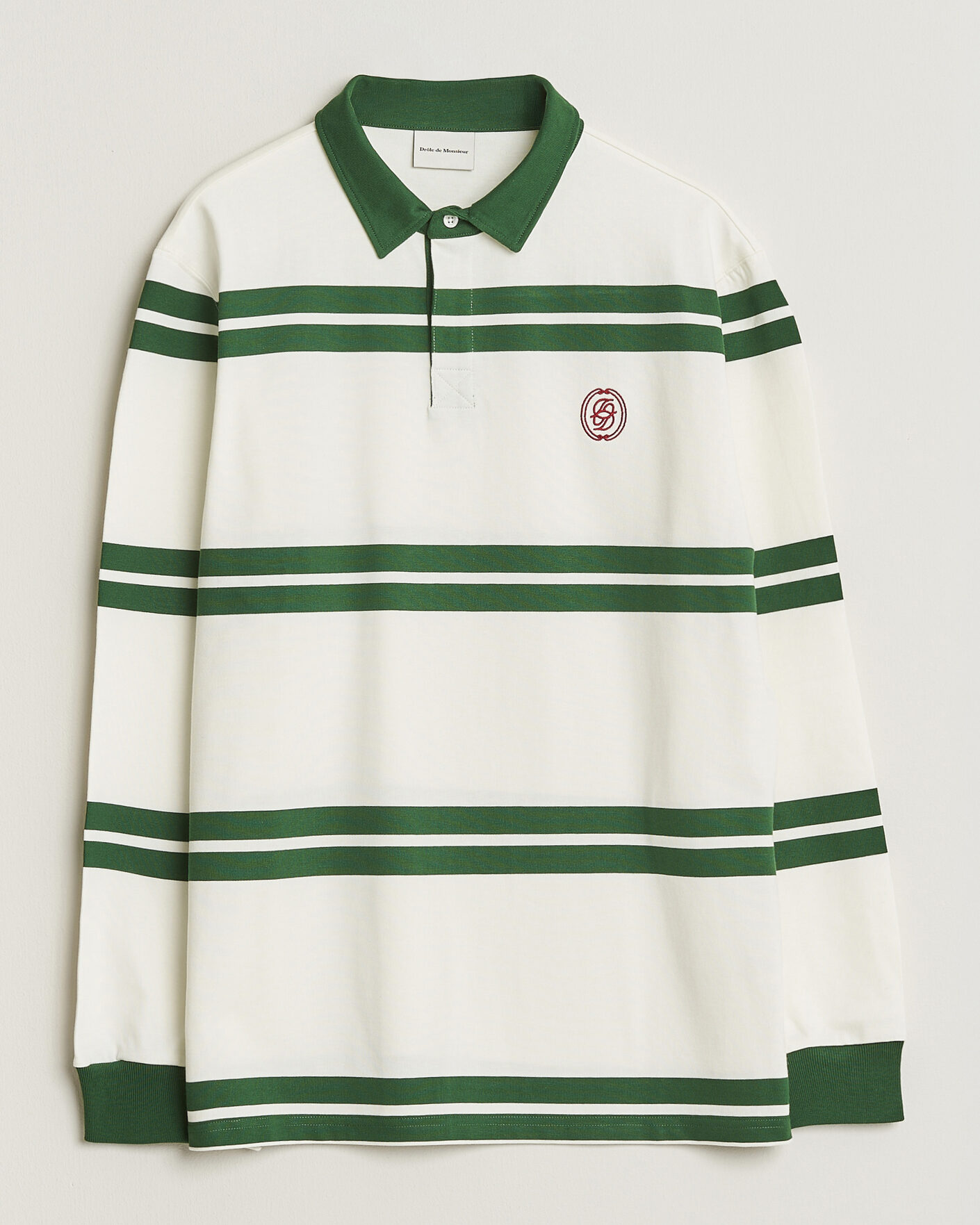 Men | Sweaters & Knitwear | Drôle de Monsieur | Ornament Striped Rugger Water Green