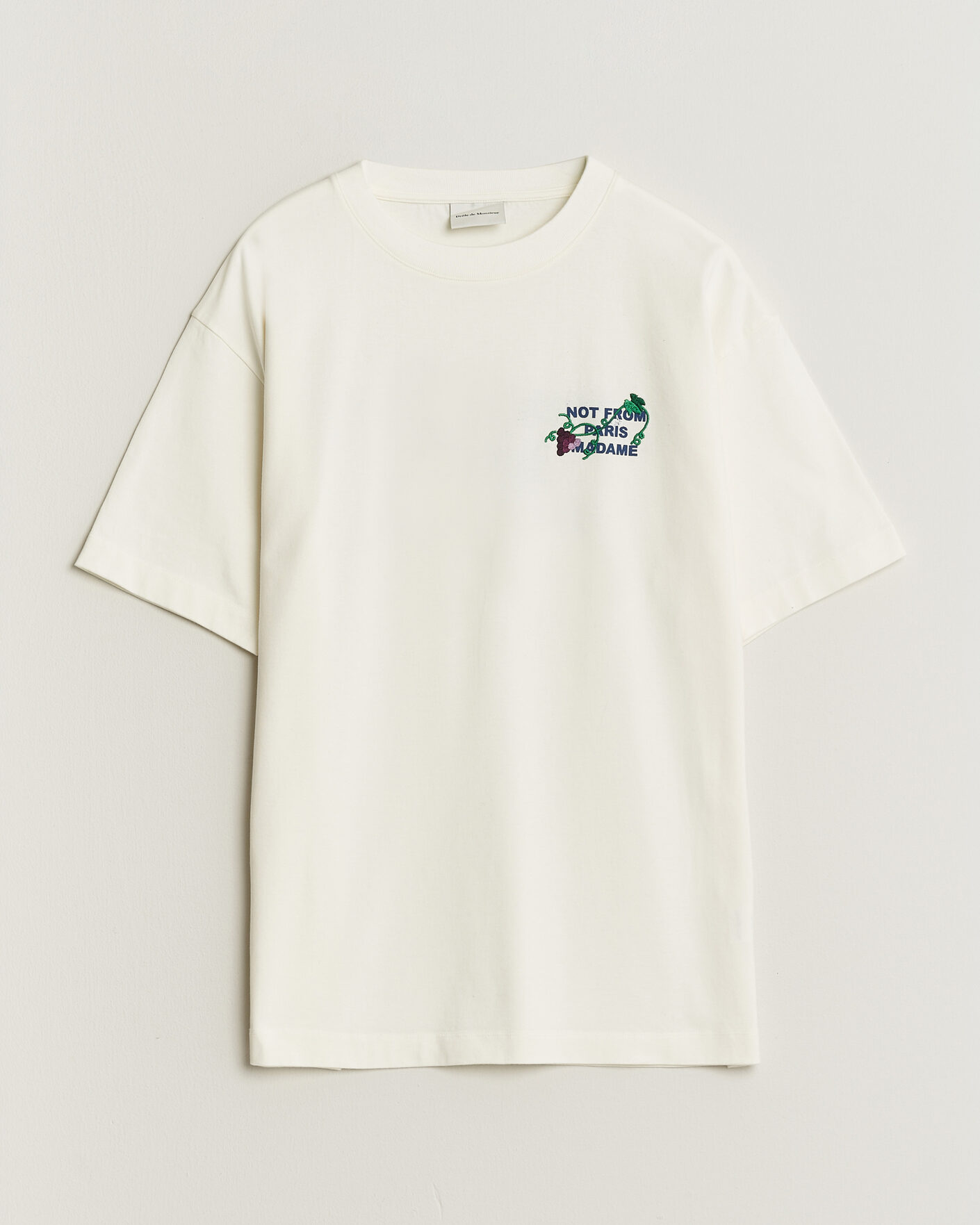 Men | T-Shirts | Drôle de Monsieur | Vine Embroidered Slogan T-Shirt Off White