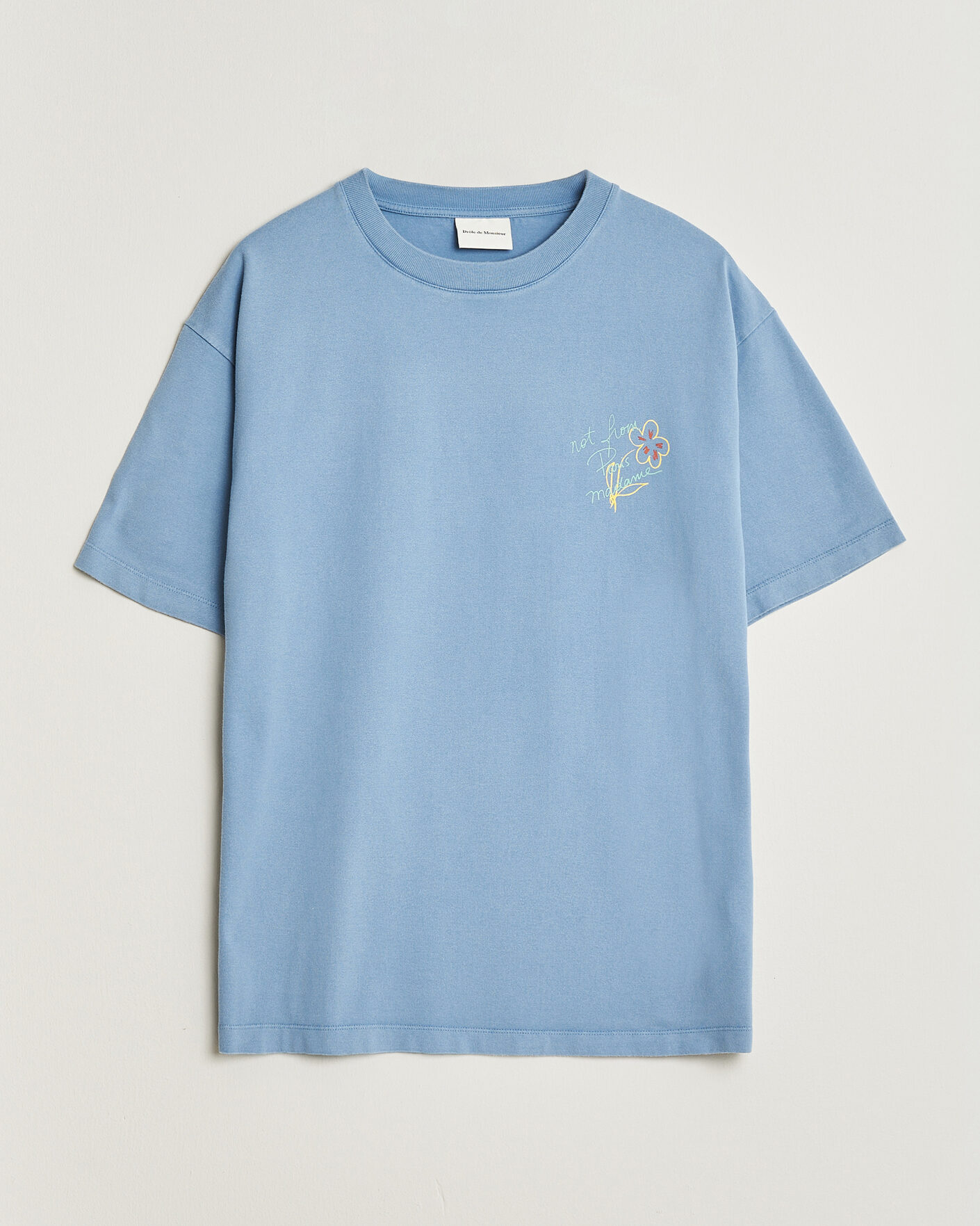 Men | T-Shirts | Drôle de Monsieur | Esquisse Slogan T-shirt Light Blue