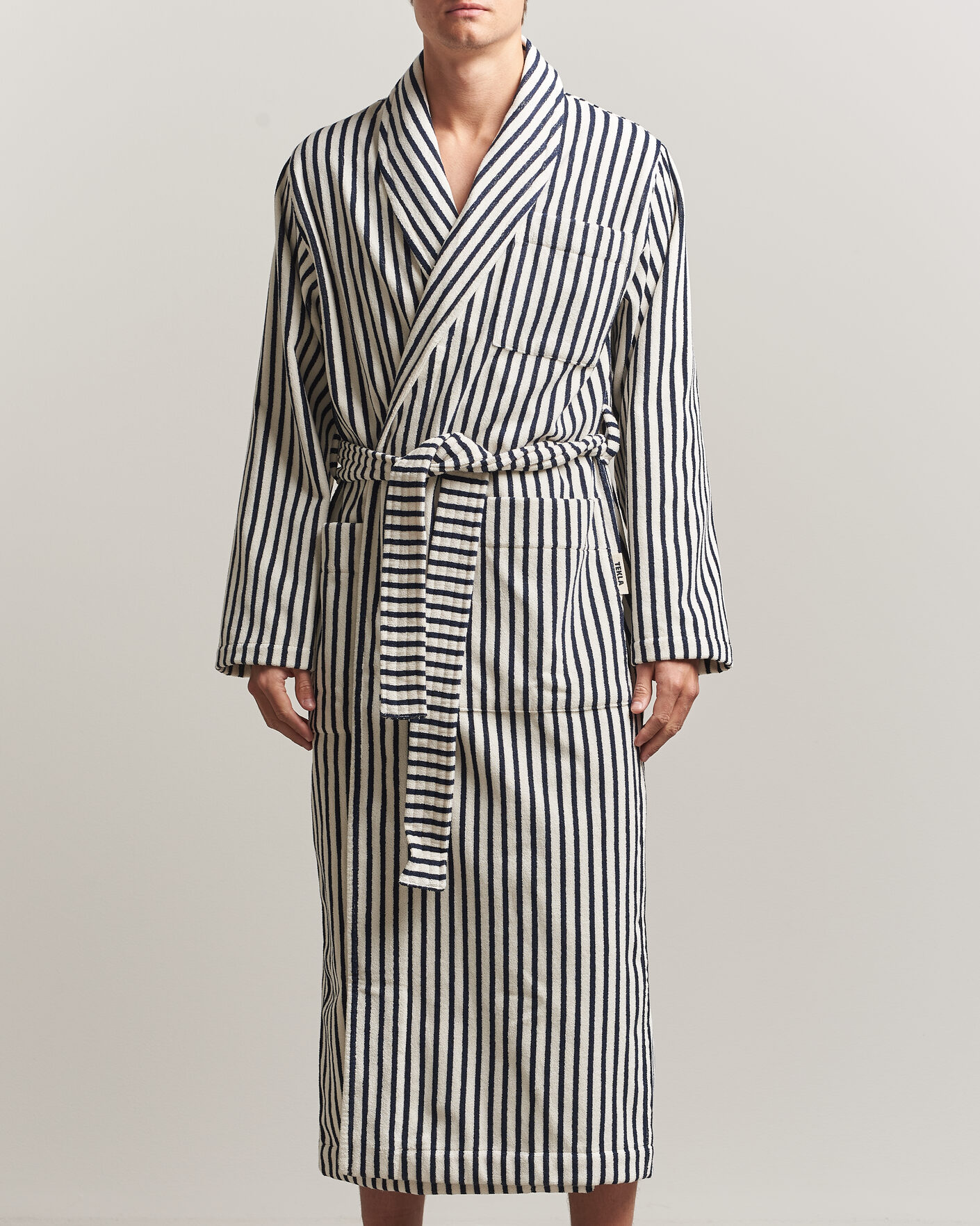 Men | Pyjamas & Robes | Tekla | Organic Terry Classic Bathrobe Sailor Stripes