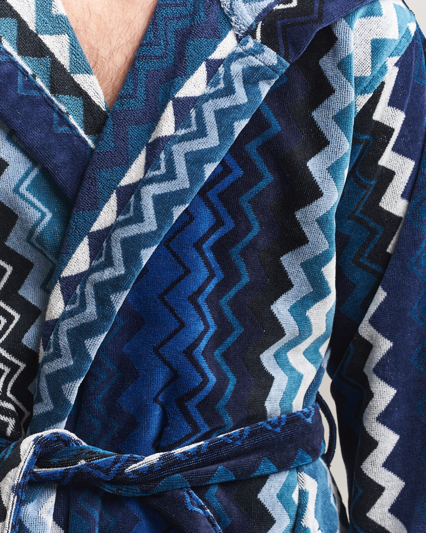 Men | Pyjamas & Robes | Missoni Home | Giacomo Hooded Bathrobe Multi Blue