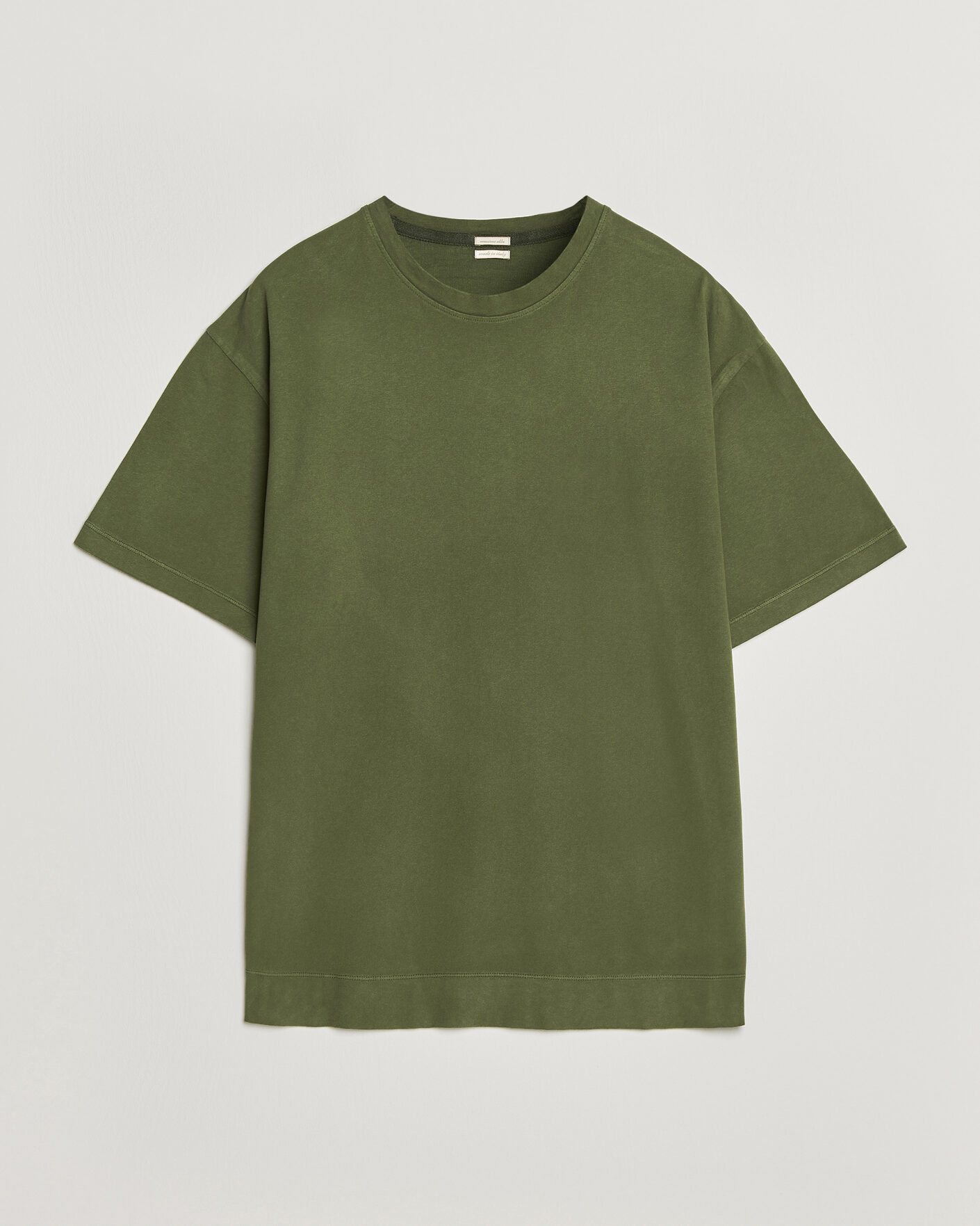 Men | T-Shirts | Massimo Alba | Nevis Brushed Cotton T-Shirt Moss Green