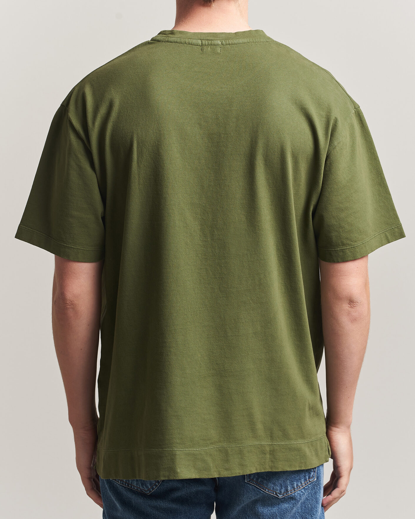 Men | T-Shirts | Massimo Alba | Nevis Brushed Cotton T-Shirt Moss Green
