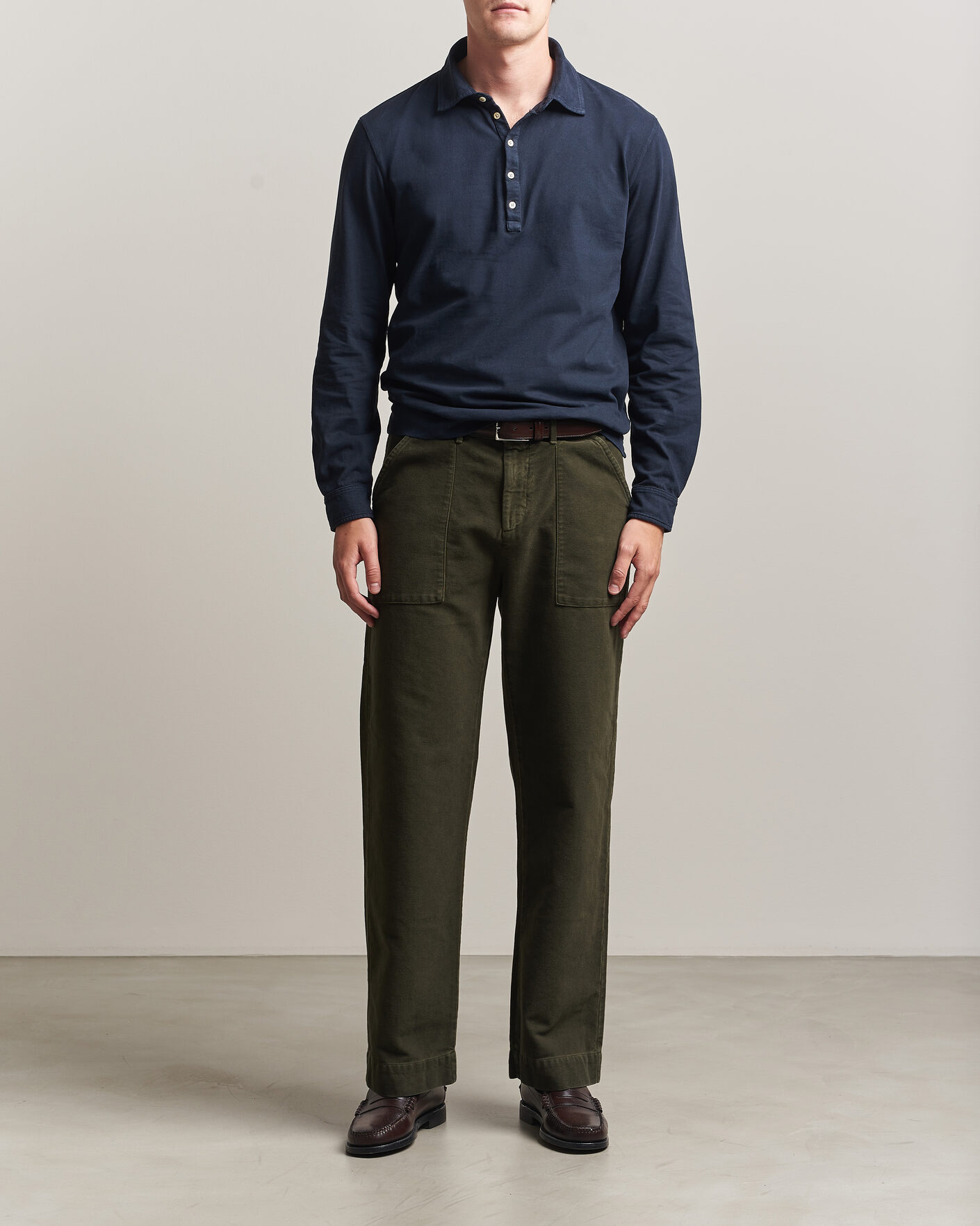 Men | Polo Shirts | Massimo Alba | Raya Long Sleeve Polo Navy