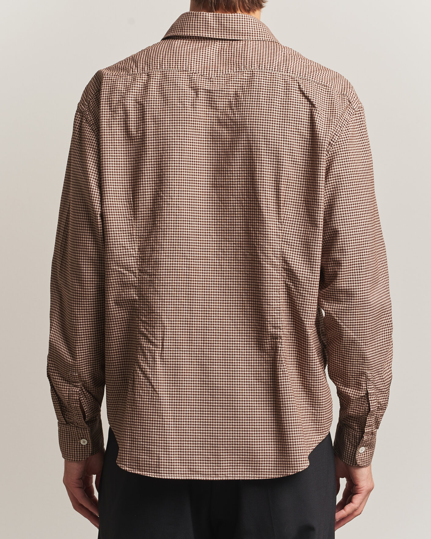 Men | Shirts | Massimo Alba | Boxy Microcheck Shirt Fossil