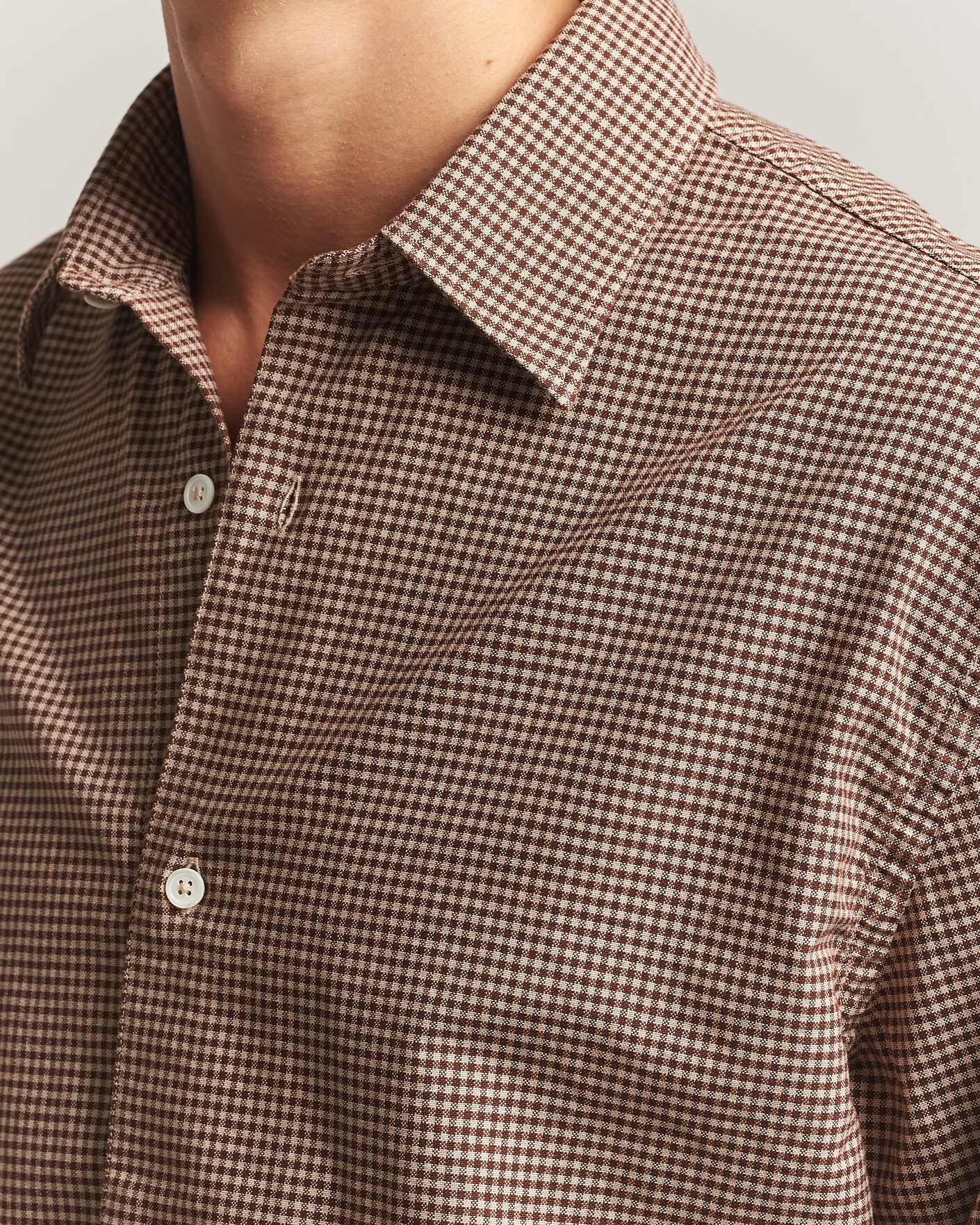 Men | Shirts | Massimo Alba | Boxy Microcheck Shirt Fossil