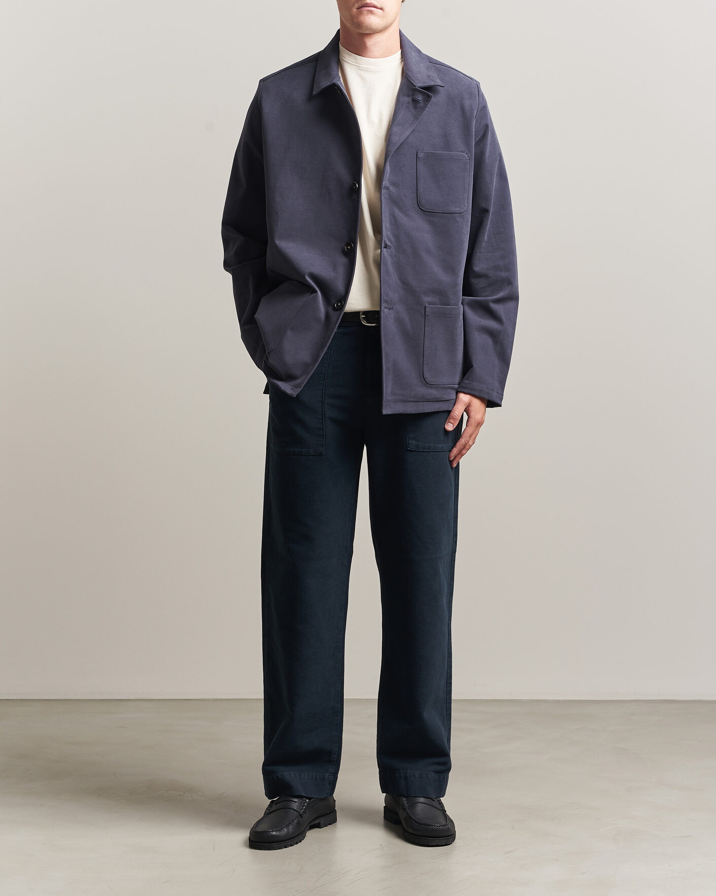 Men | Coats & Jackets | Massimo Alba | Florida Brushed Cotton Jacket Navy
