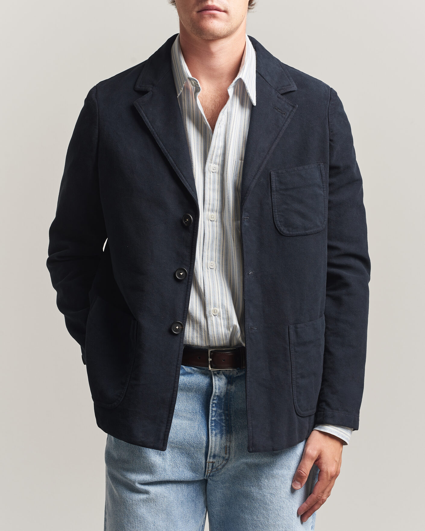 Men | Blazers | Massimo Alba | Baglietto Moleskine Jacket Navy