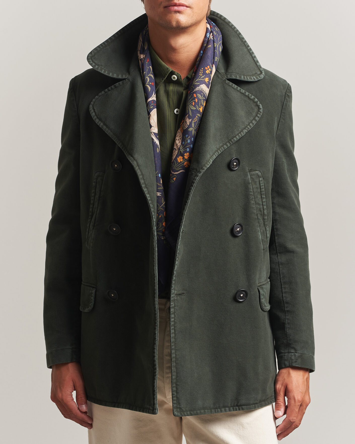 Men | Coats & Jackets | Massimo Alba | Moleskine Peacoat Forest Night