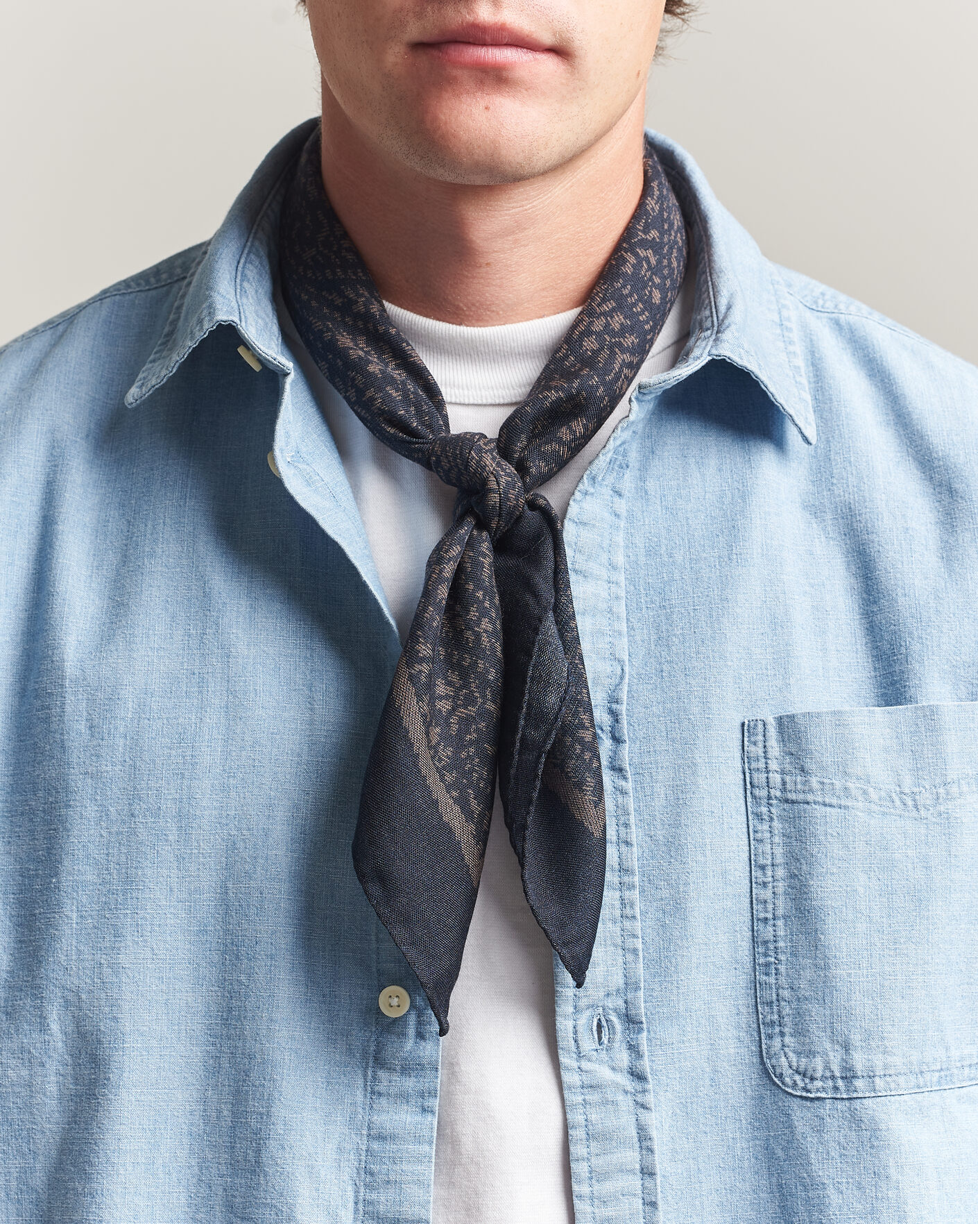 Men | Dress Scarves | Massimo Alba | Cashmere/Silk Bandana Navy