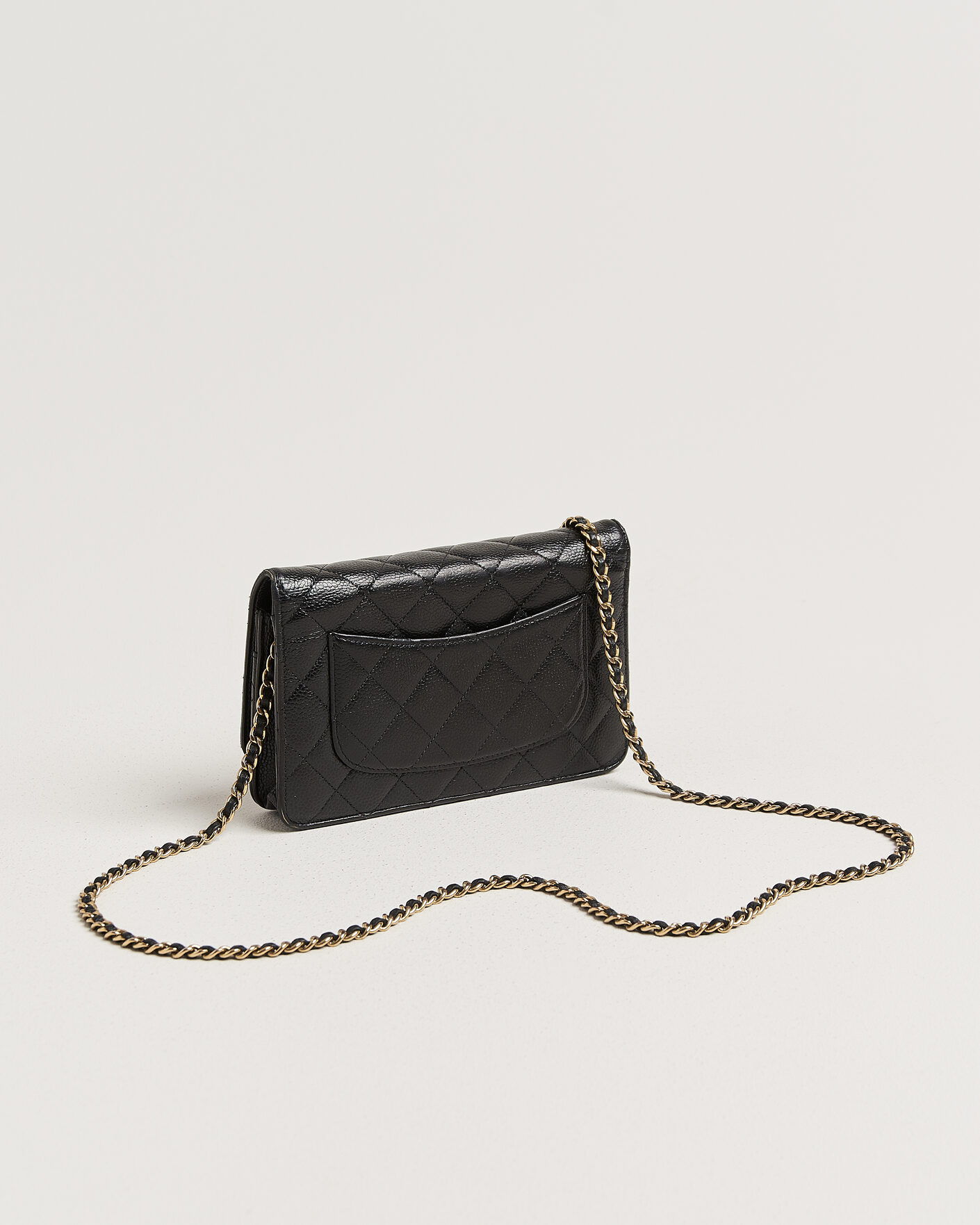 Men | Pre-Owned & Vintage Bags | Chanel Pre-Owned | Wallet On Chain Caviar Leather Black