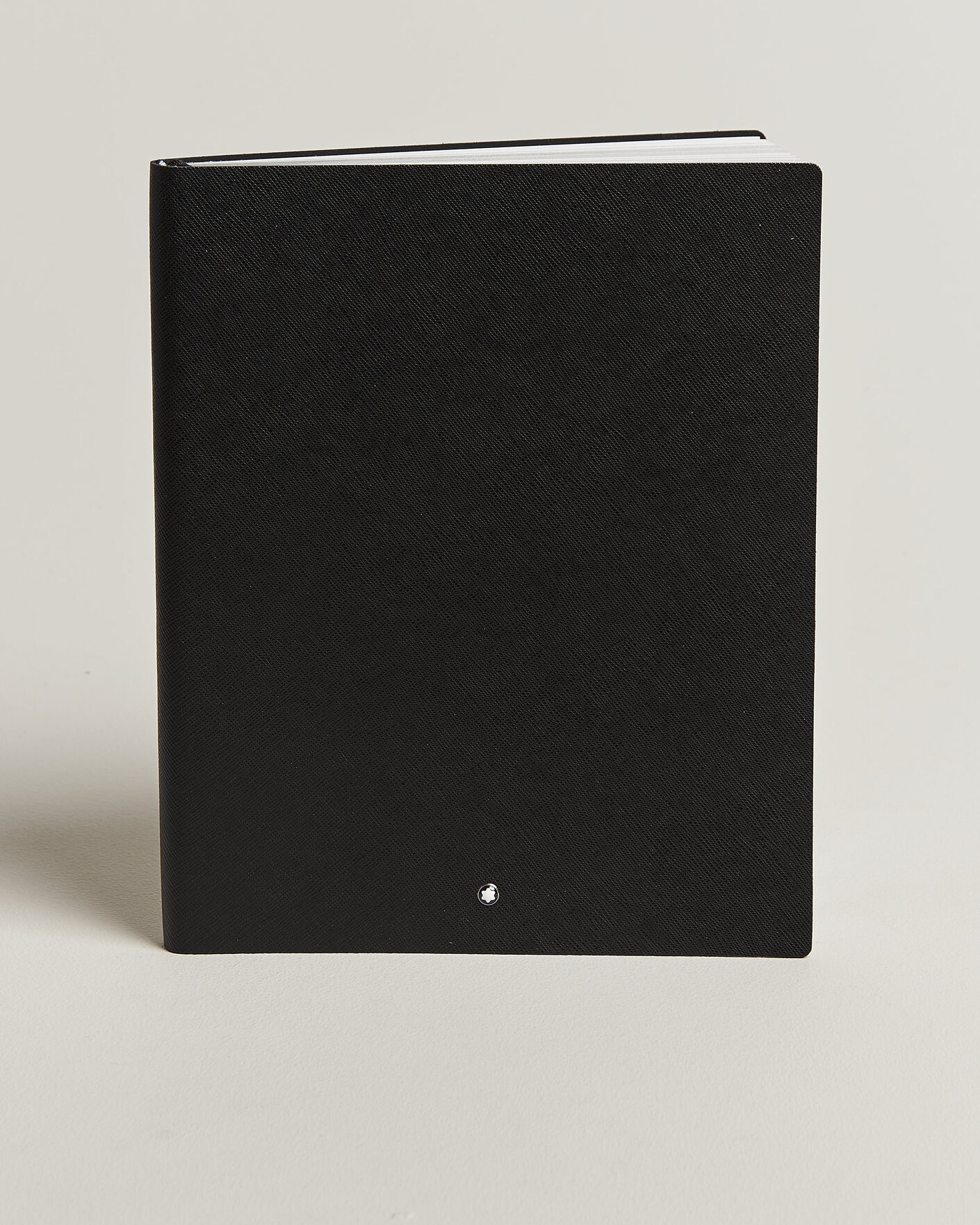 MONTBLANC ブラックレザー ノートブック Notebook Medium, Saffiano Leather, Black - Lined Pages - Black