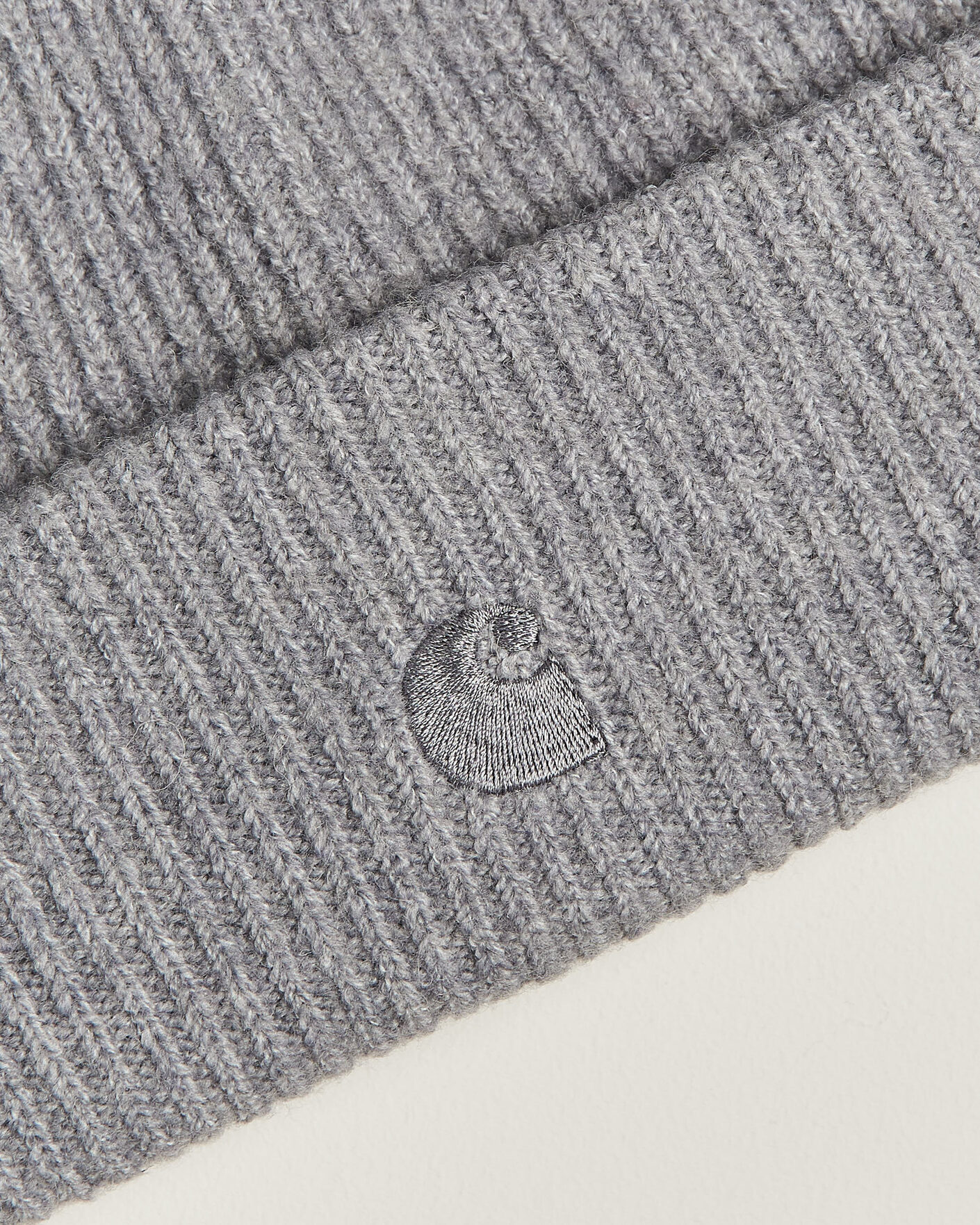 Men | Beanies | Carhartt WIP | Curtis Tonal Logo Beanie Shady Grey