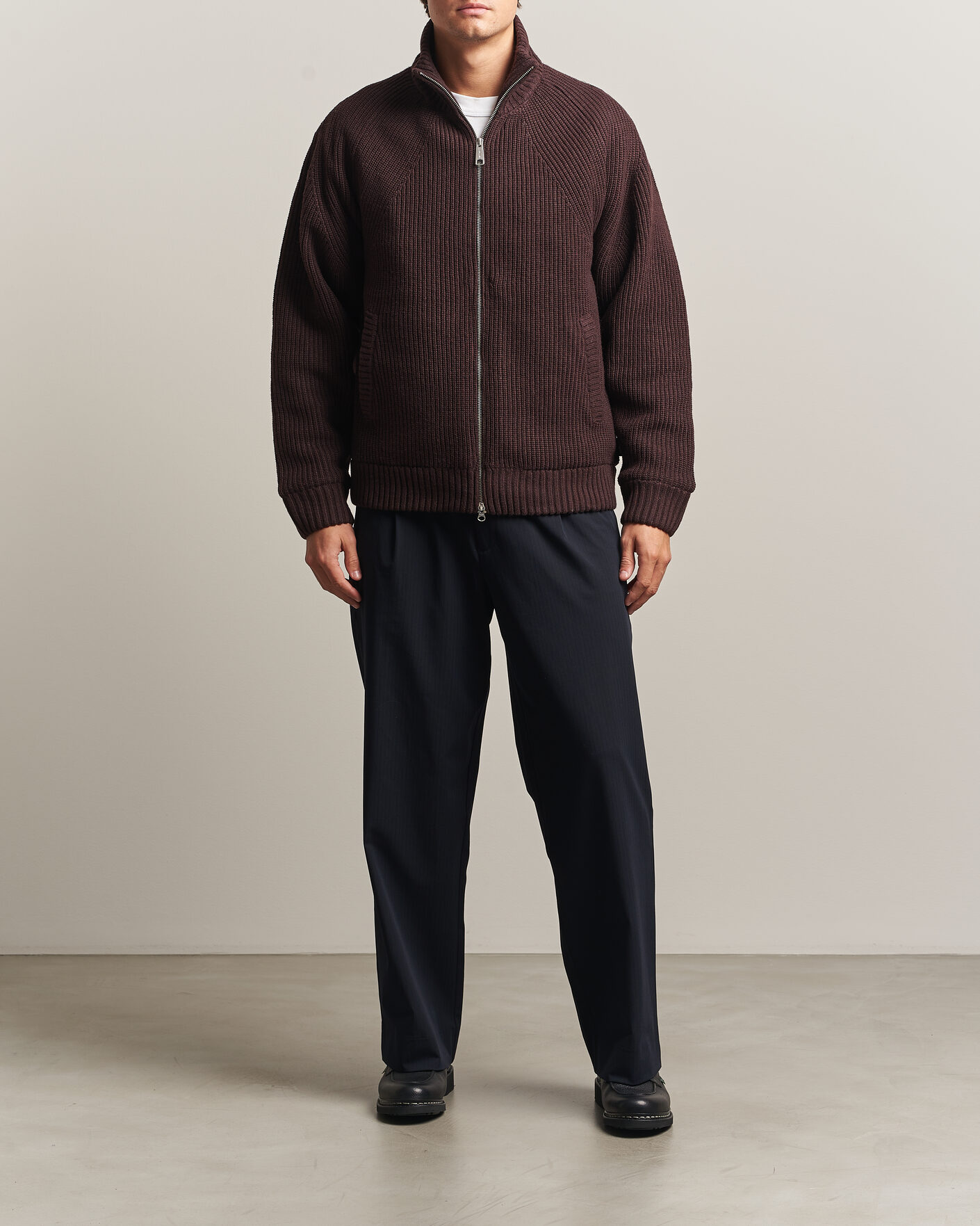 Carhartt WIP Bandley Padded Wool Mix Full Zip Palisander Brown at