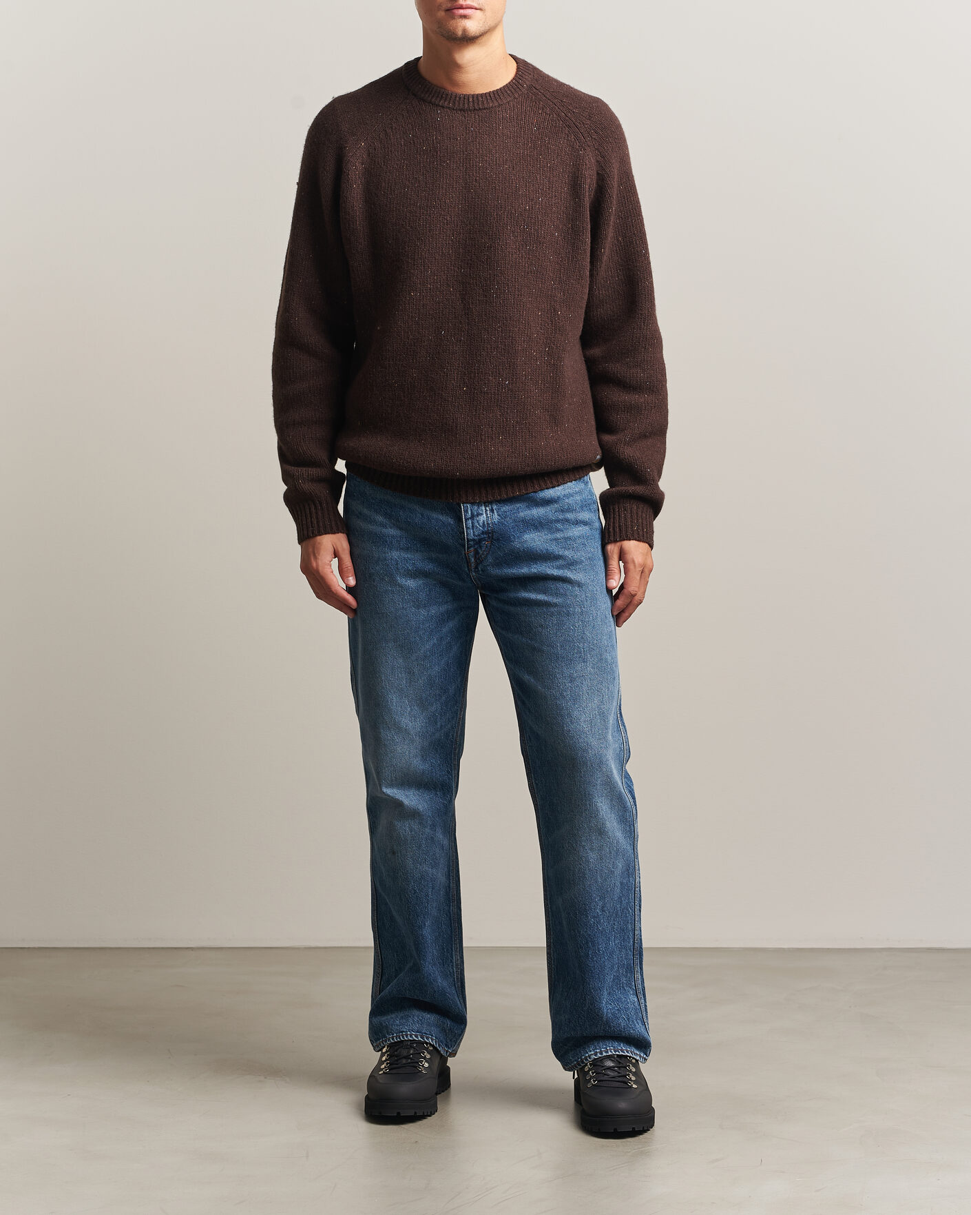Men | Sweaters & Knitwear | Carhartt WIP | Anglistic Wool/Cotton Sweater Tobacco