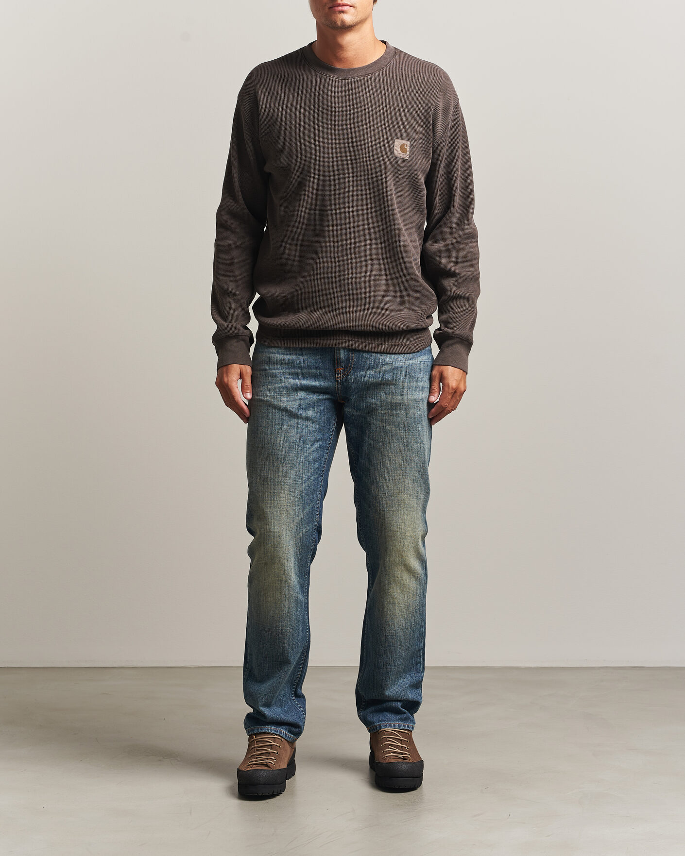Men | T-Shirts | Carhartt WIP | Long Sleeve Waffle T-Shirt Tobacco